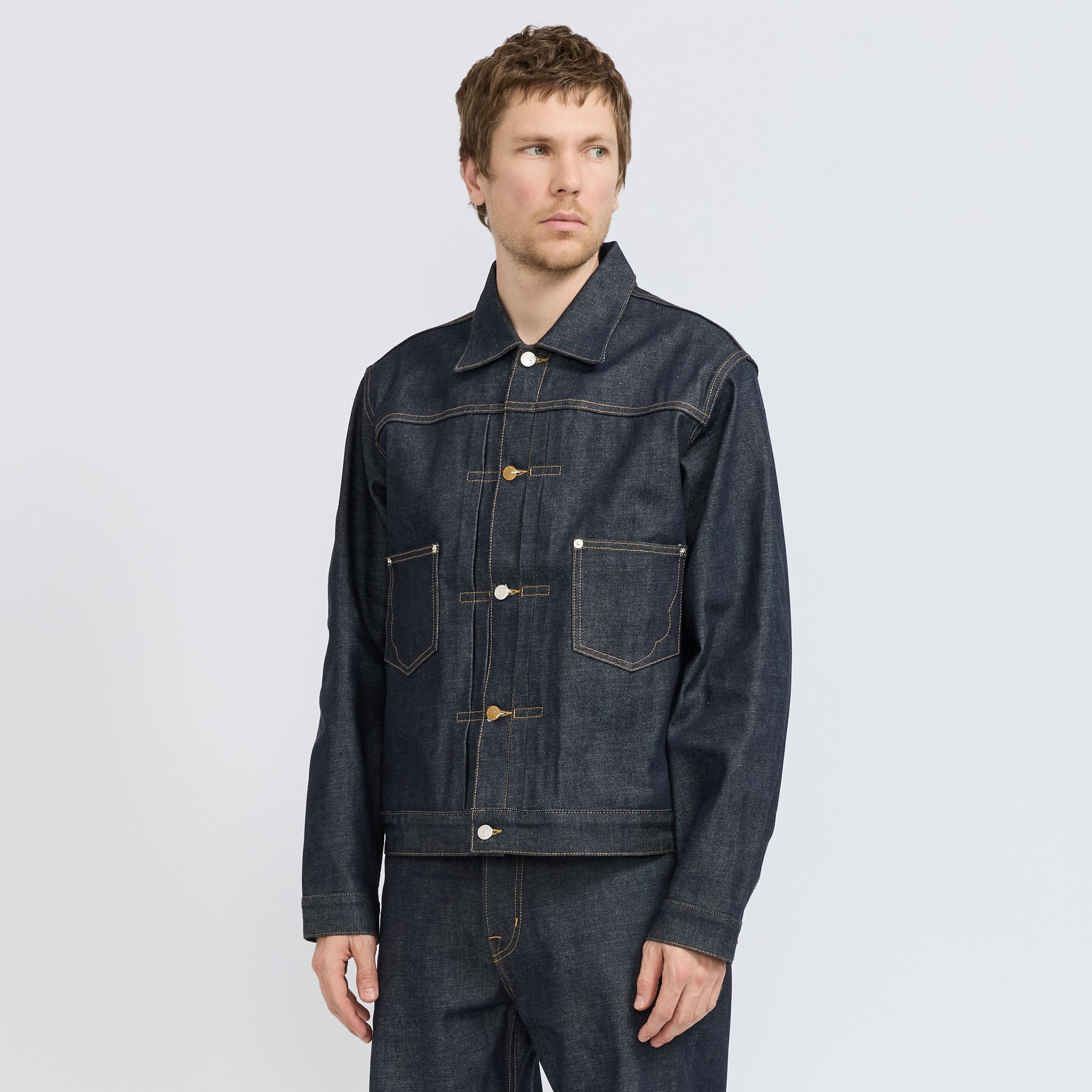 Brain Dead | Brain Dead x A.P.C. Selvedge Trucker Jacket Indigo | Maplestore
