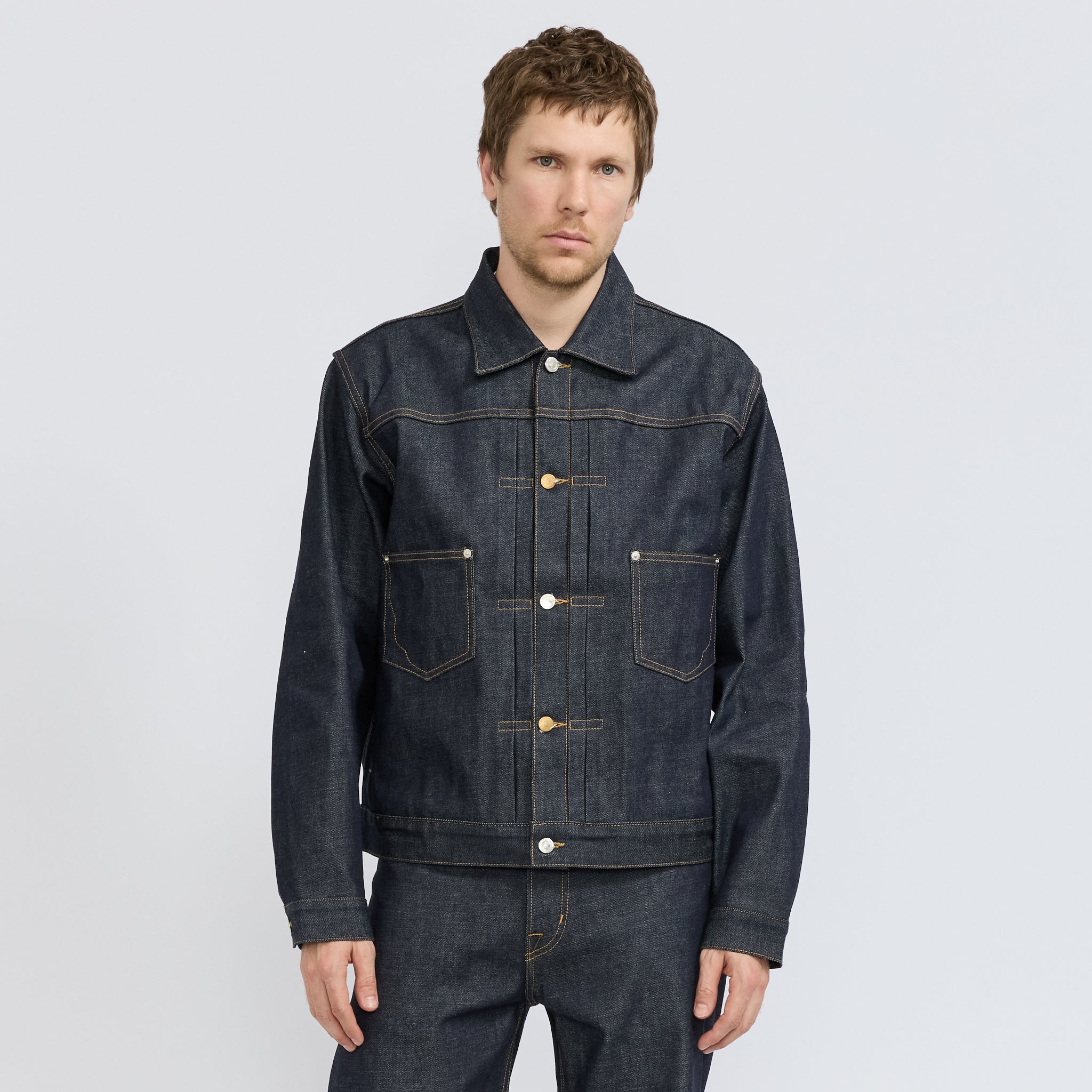 Brain Dead | Brain Dead x A.P.C. Selvedge Trucker Jacket Indigo | Maplestore
