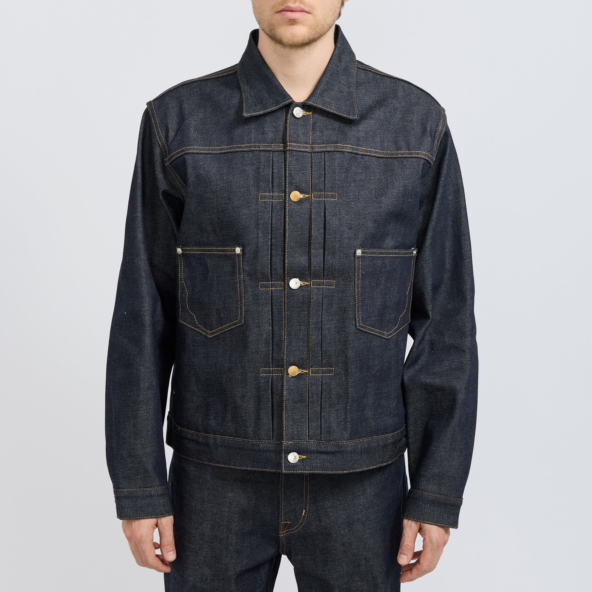 Brain Dead | Brain Dead x A.P.C. Selvedge Trucker Jacket Indigo | Maplestore