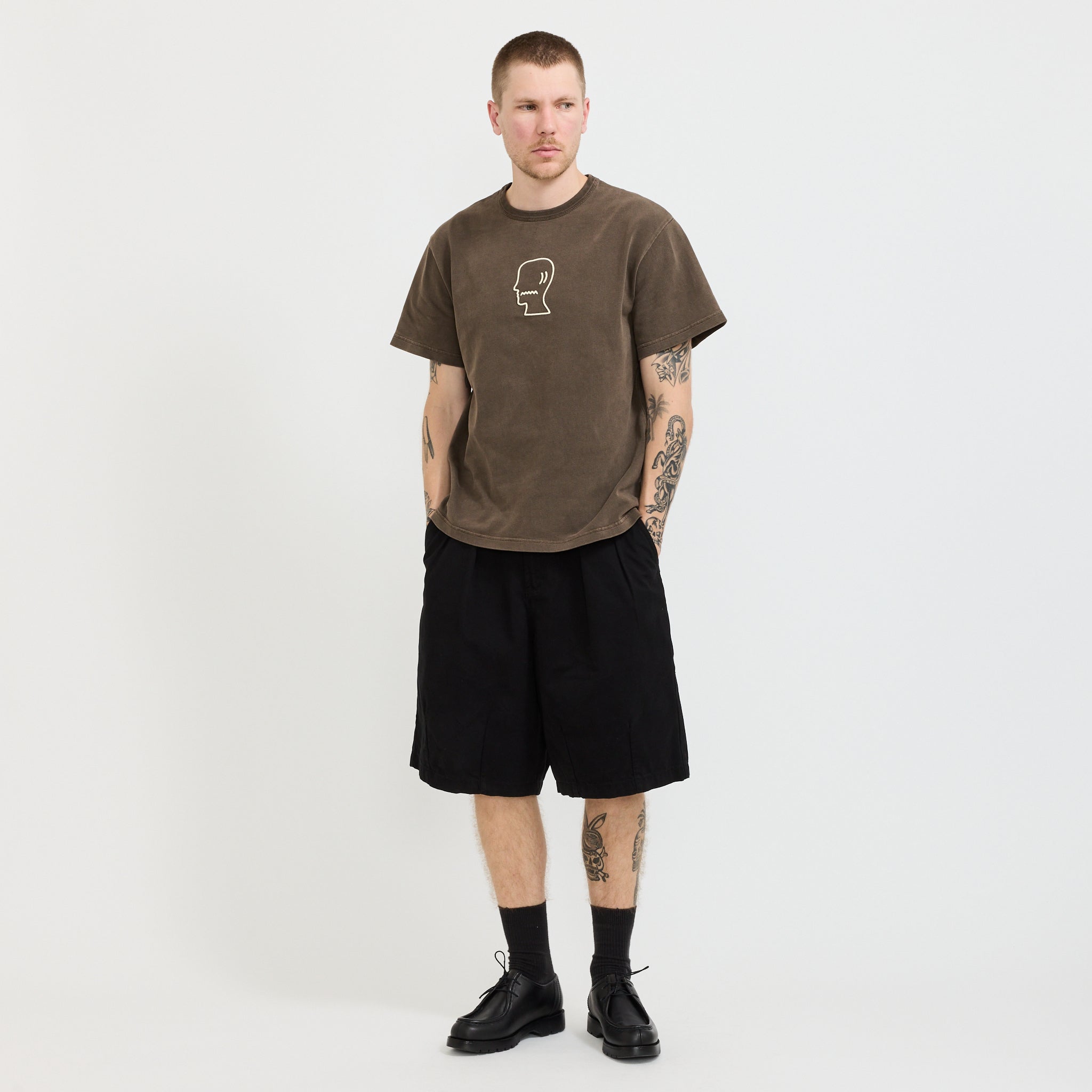 Heavyweight 3D Embroidery Logohead T-Shirt Brown