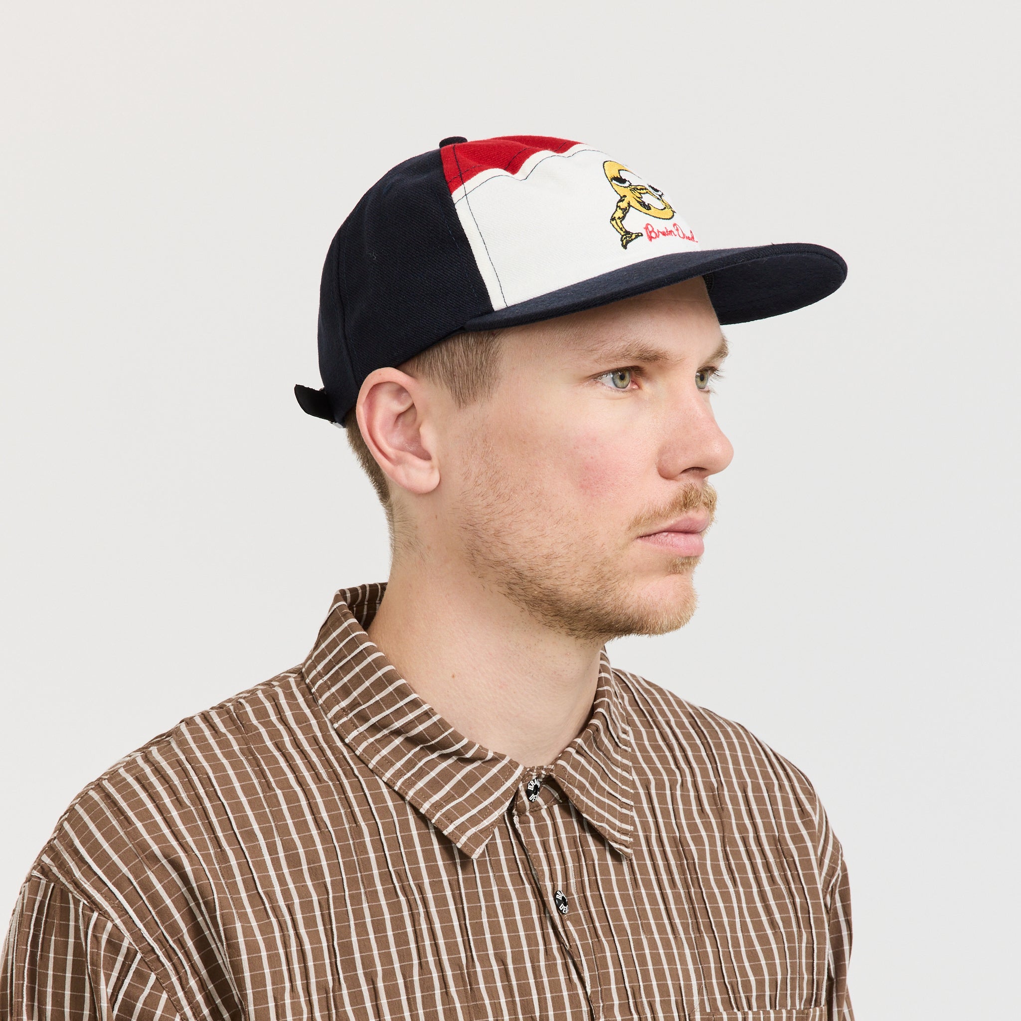 Waning Crescent Curved Front 6 Panel Hat Navy Multi