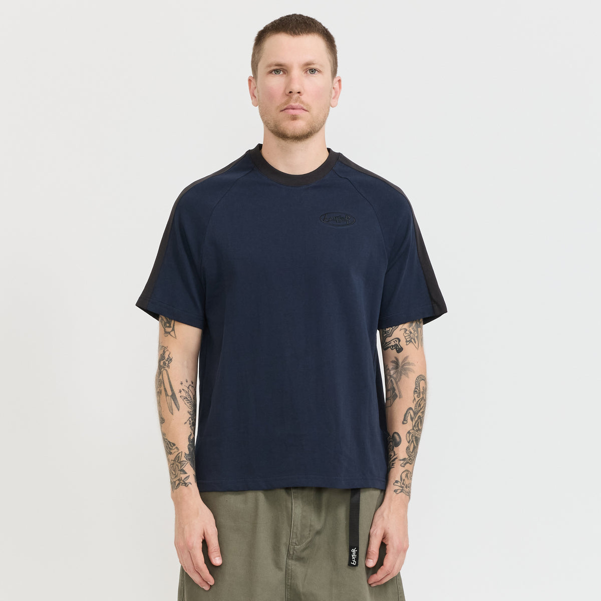 Butter Goods | Abseil Panel Tee Navy | Maplestore