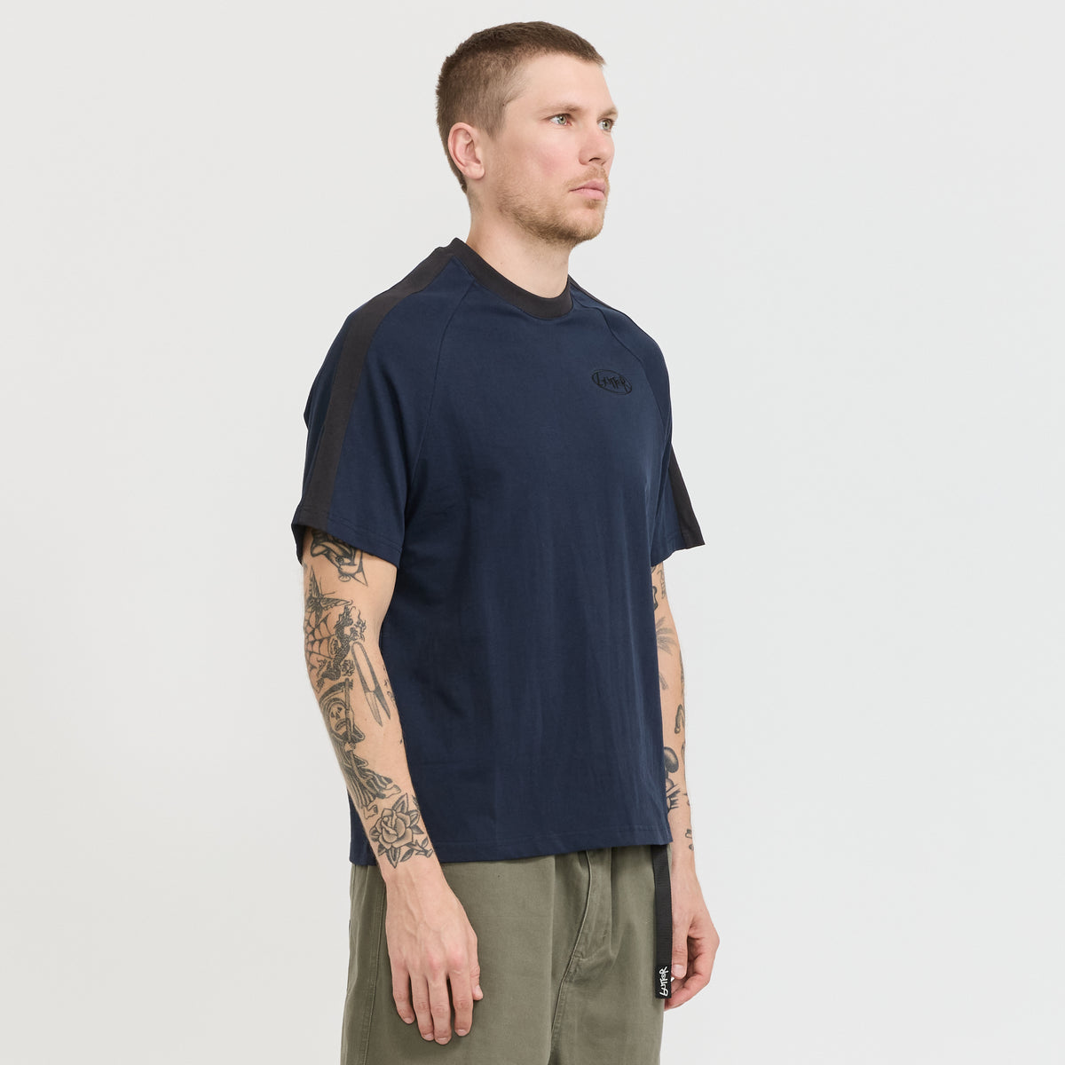 Butter Goods | Abseil Panel Tee Navy | Maplestore