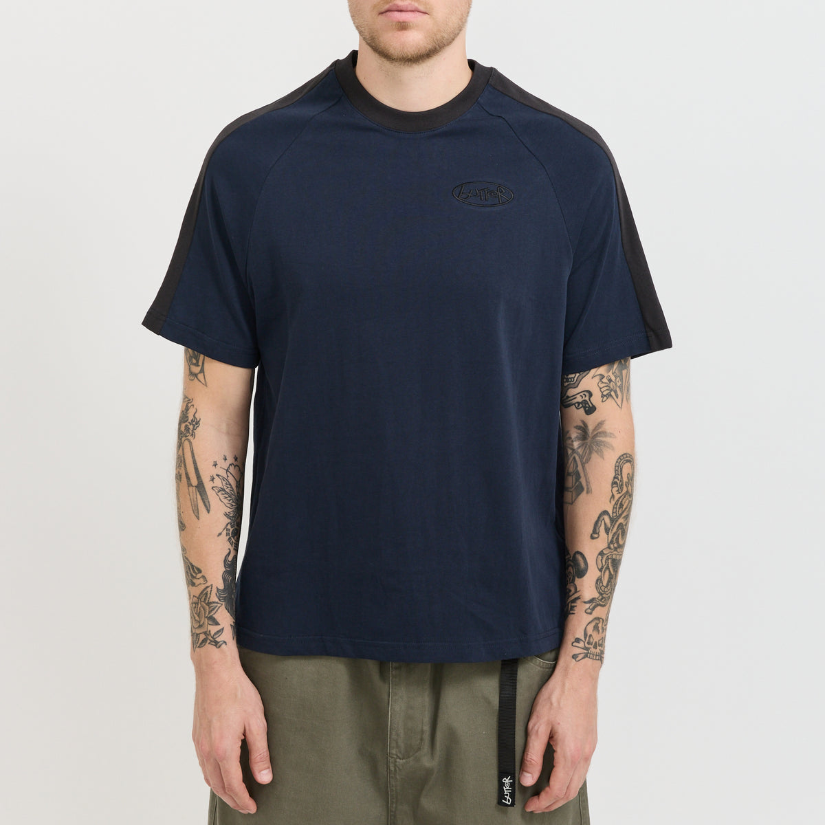 Butter Goods | Abseil Panel Tee Navy | Maplestore