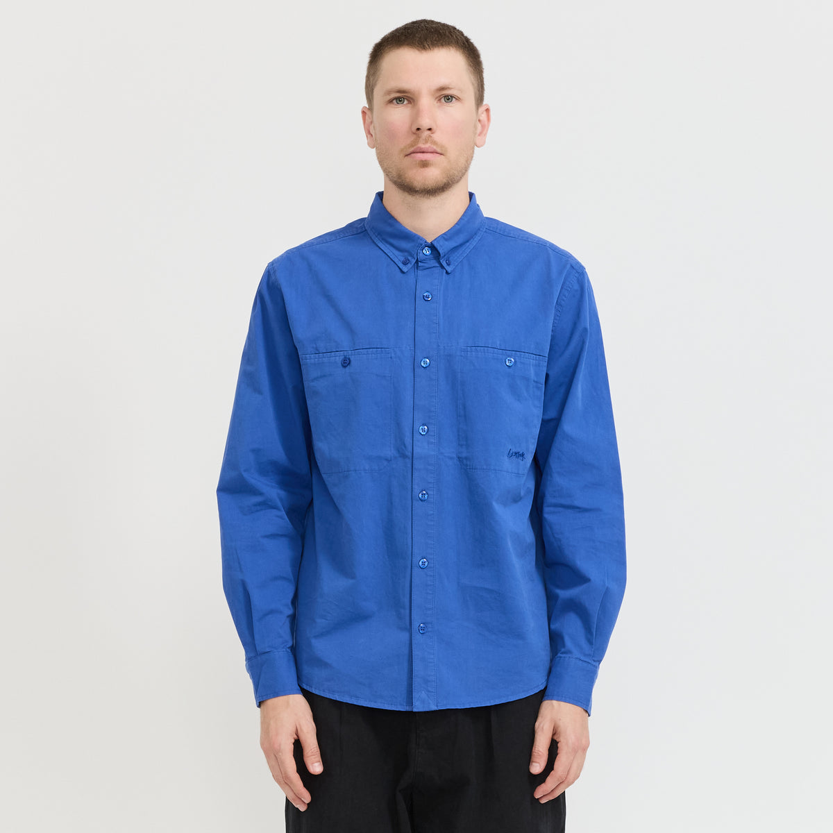 Butter Goods | Abseil L/S Shirt Washed Cobalt | Maplestore