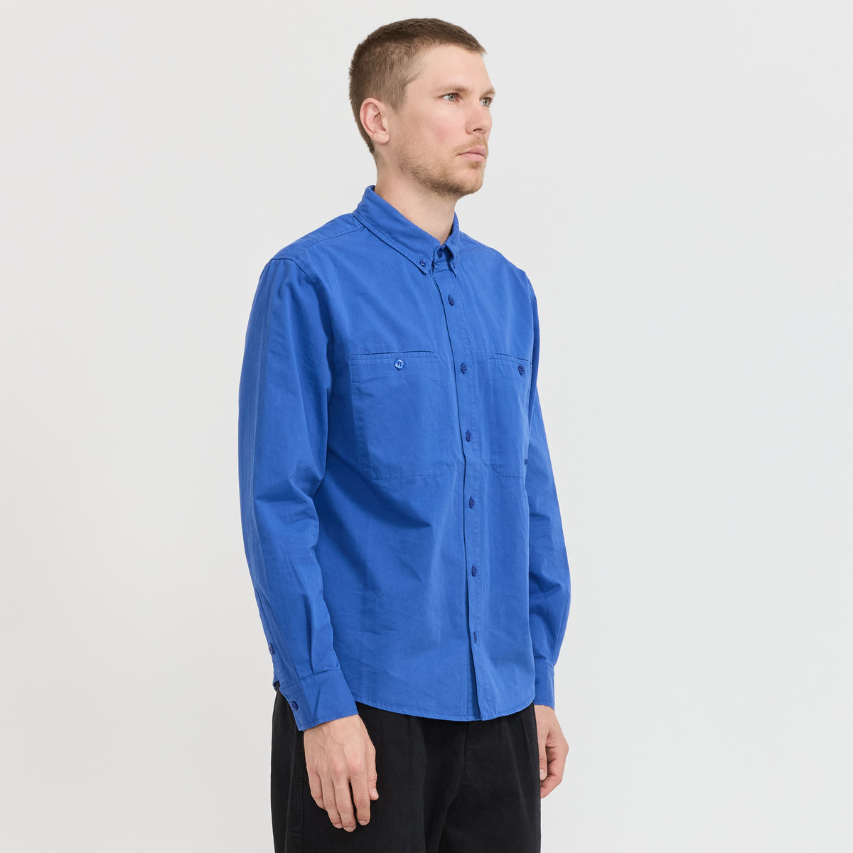 Butter Goods | Abseil L/S Shirt Washed Cobalt | Maplestore