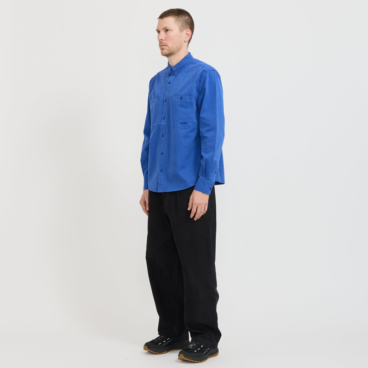 Butter Goods | Abseil L/S Shirt Washed Cobalt | Maplestore