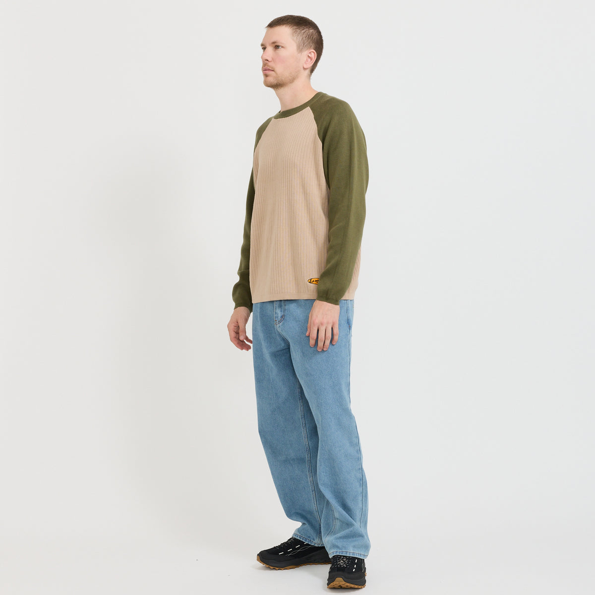 Butter Goods | Abseil Knit Sweater Tan / Army | Maplestore