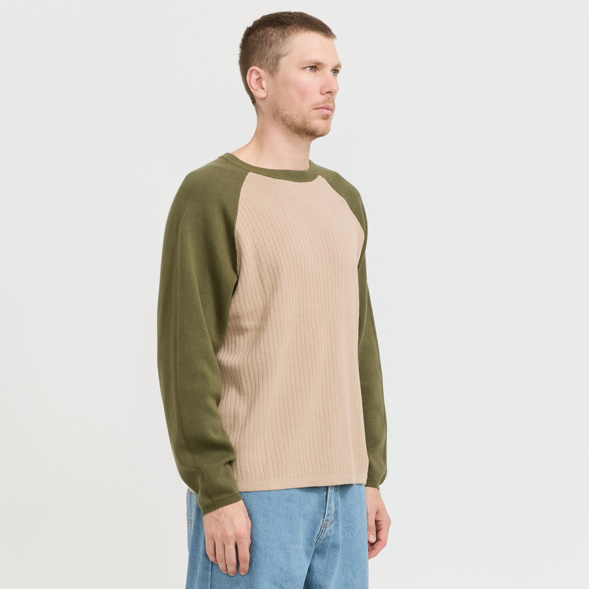 Butter Goods | Abseil Knit Sweater Tan / Army | Maplestore