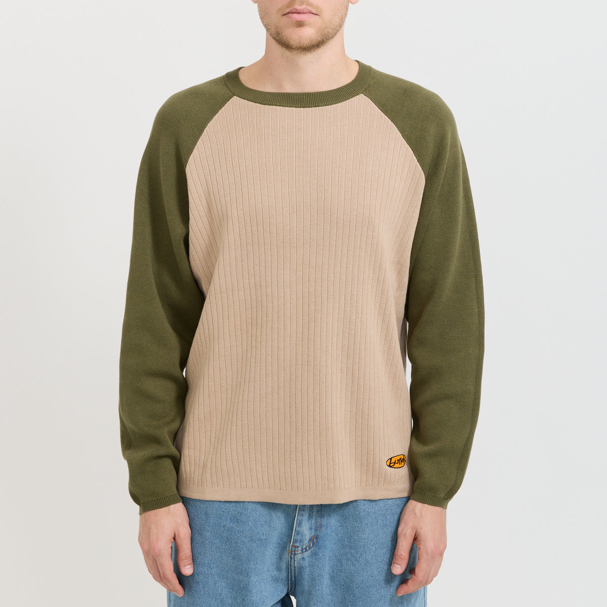 Butter Goods | Abseil Knit Sweater Tan / Army | Maplestore