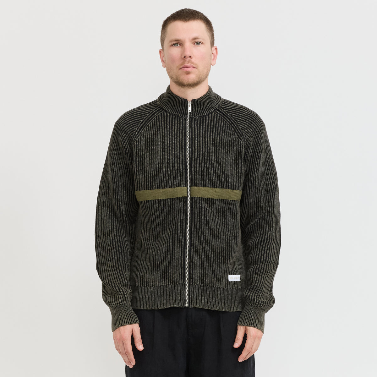 Butter Goods | Bleach Zip-Thru Knit Black | Maplestore