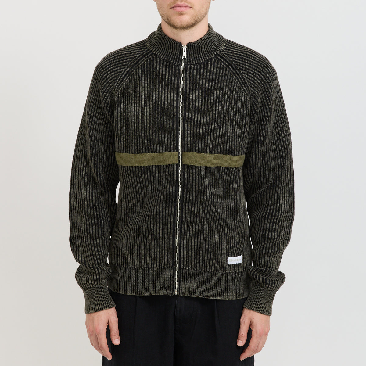 Butter Goods | Bleach Zip-Thru Knit Black | Maplestore