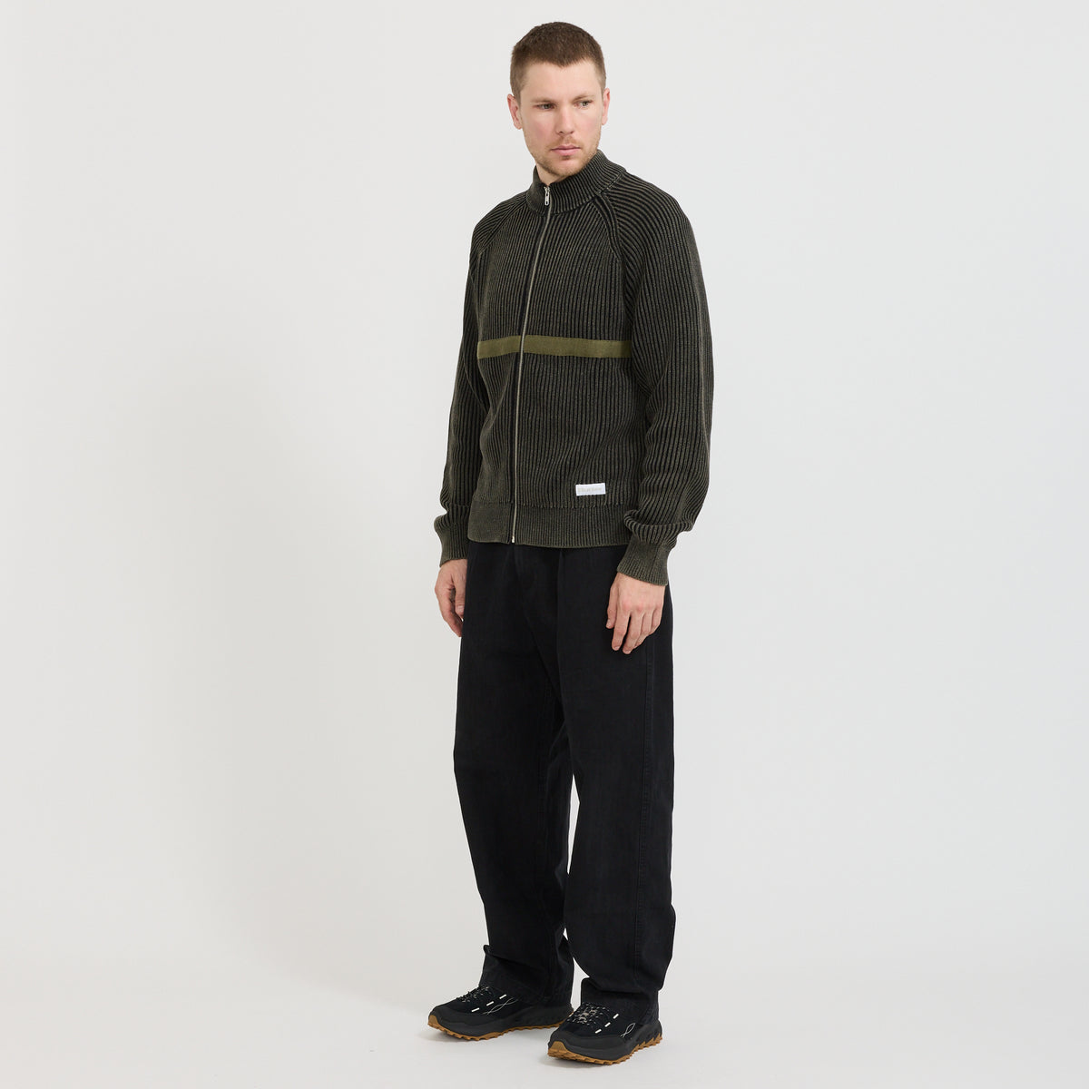 Butter Goods | Bleach Zip-Thru Knit Black | Maplestore