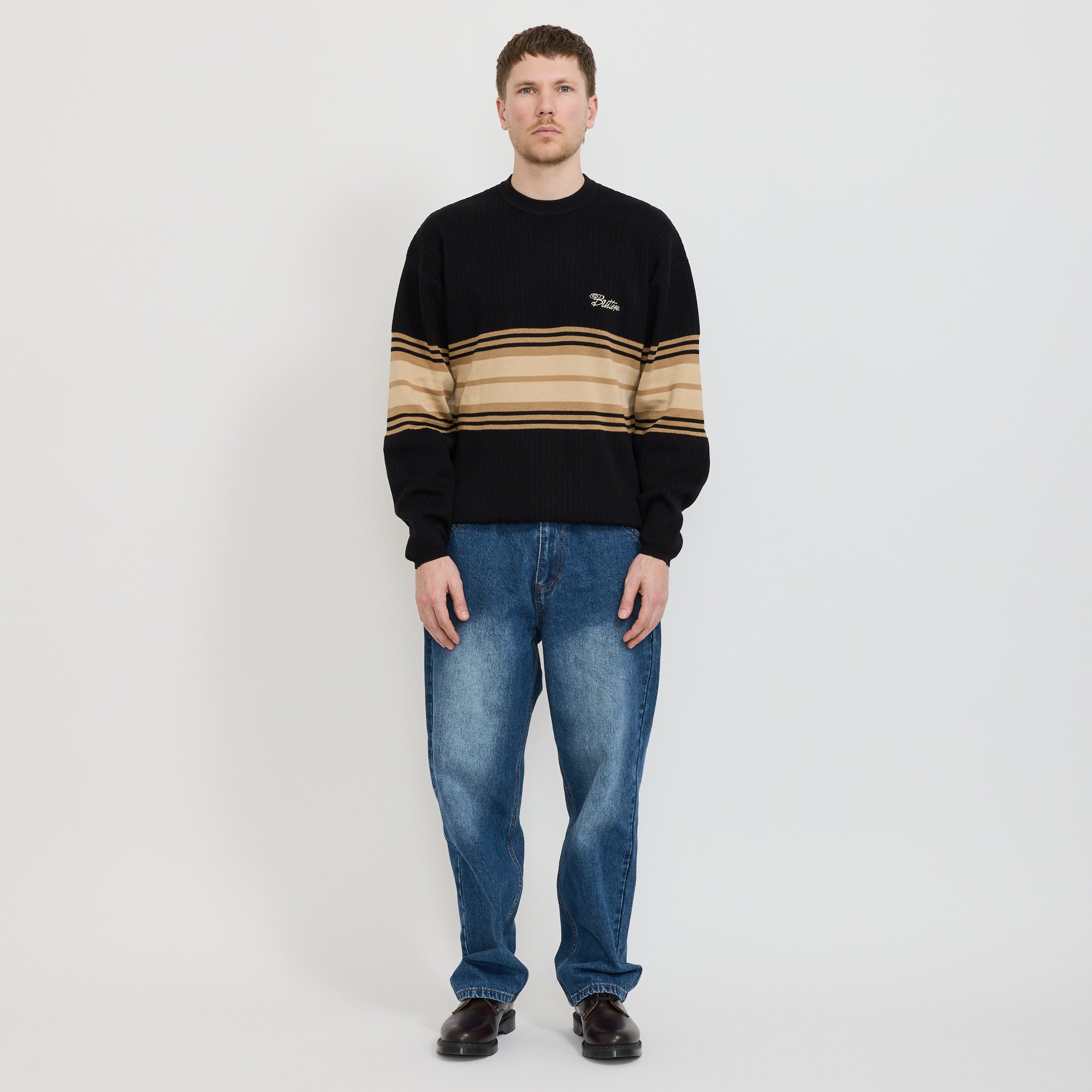 Butter Goods | Crest Knit Sweater Black | Maplestore