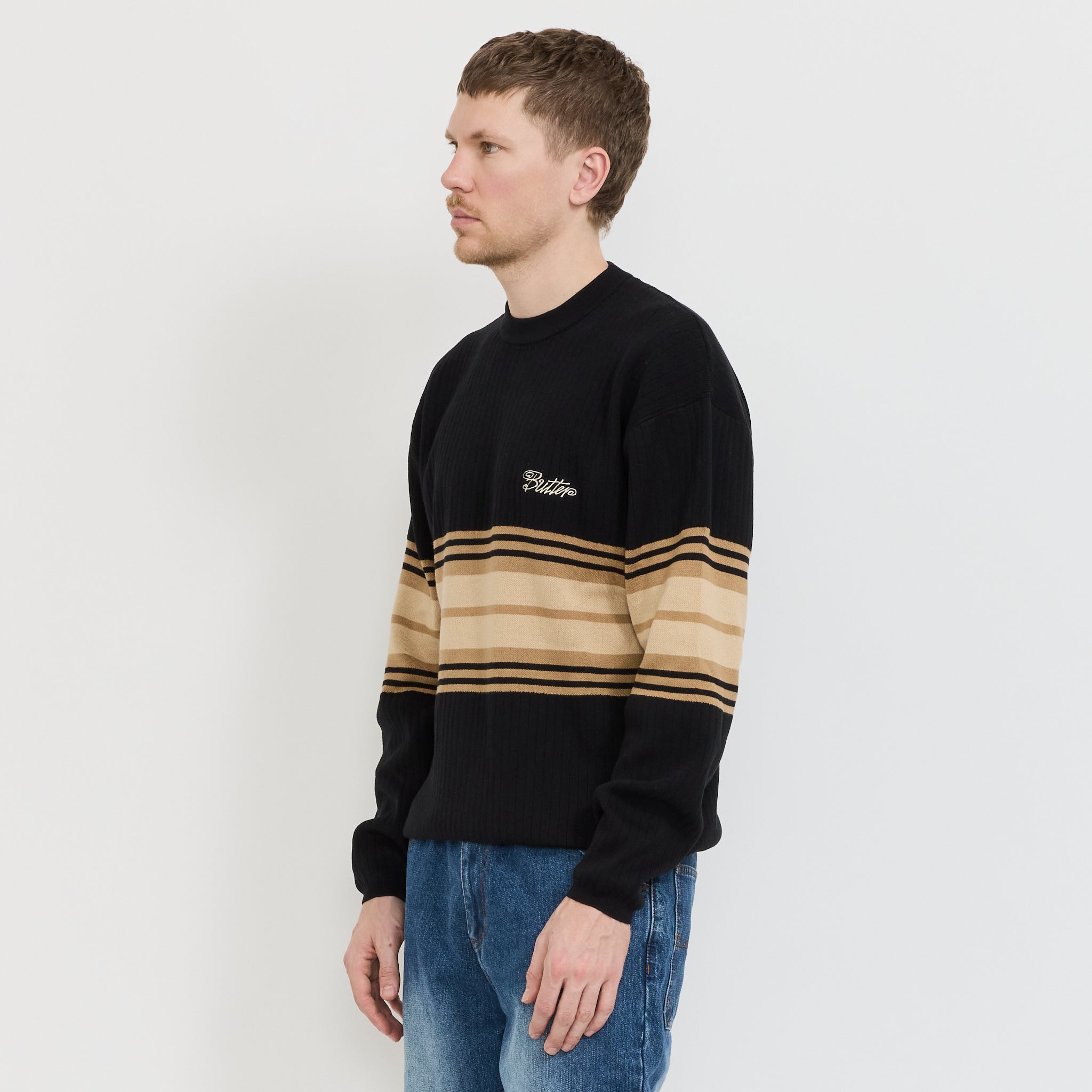 Butter Goods | Crest Knit Sweater Black | Maplestore
