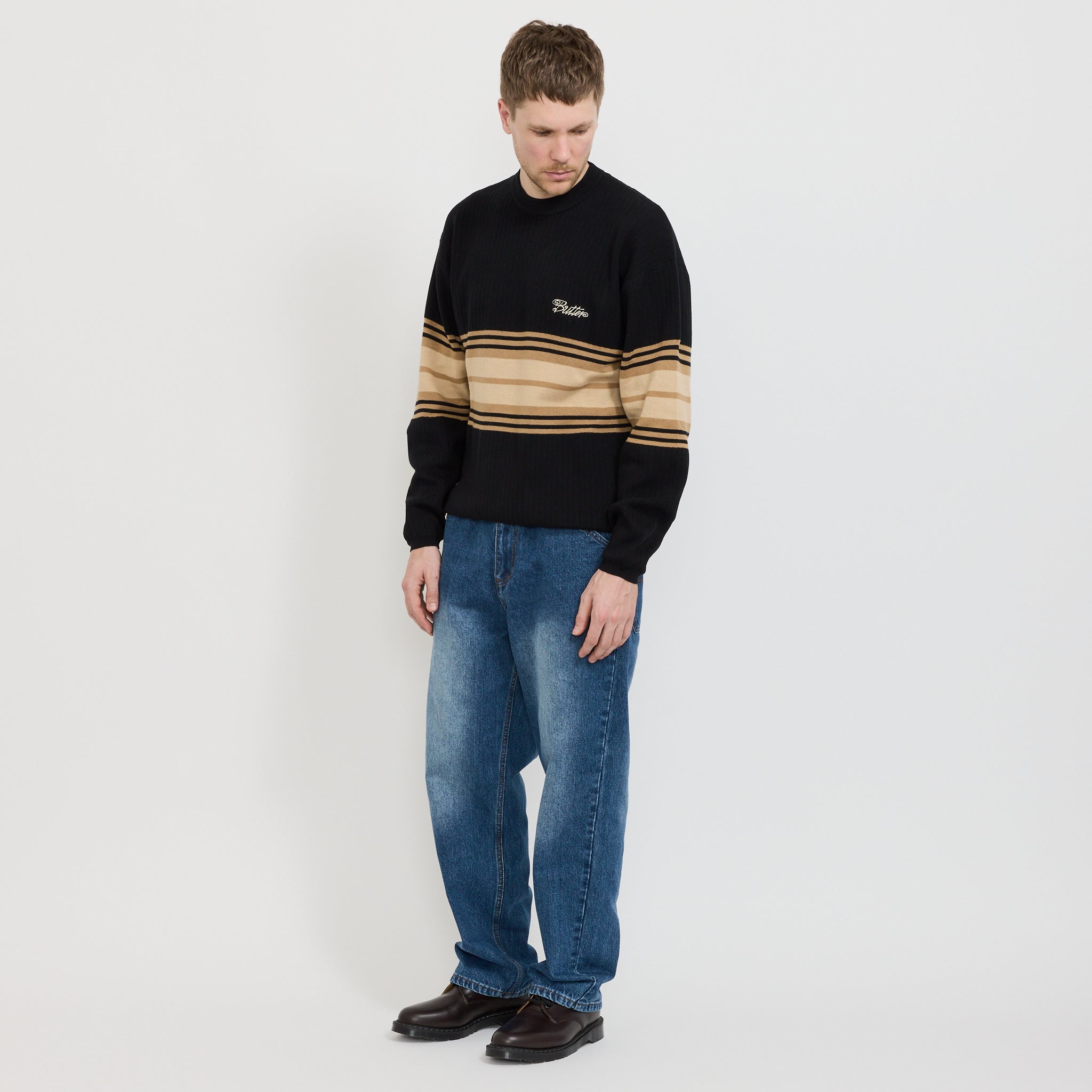 Butter Goods | Crest Knit Sweater Black | Maplestore