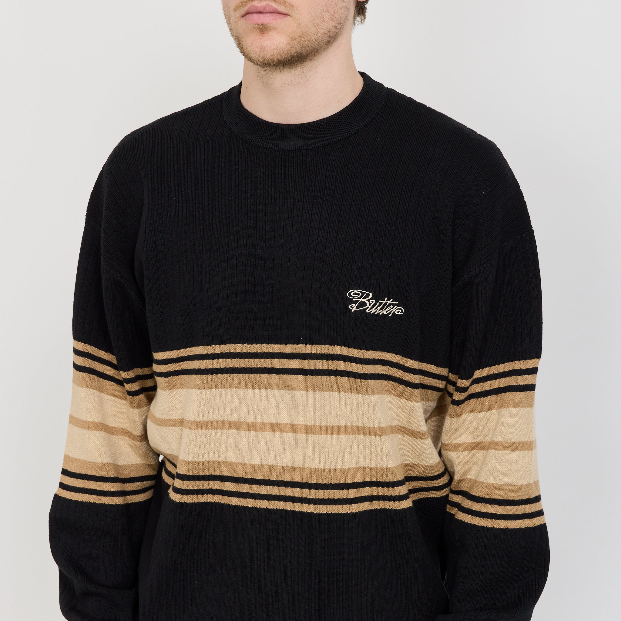Butter Goods | Crest Knit Sweater Black | Maplestore