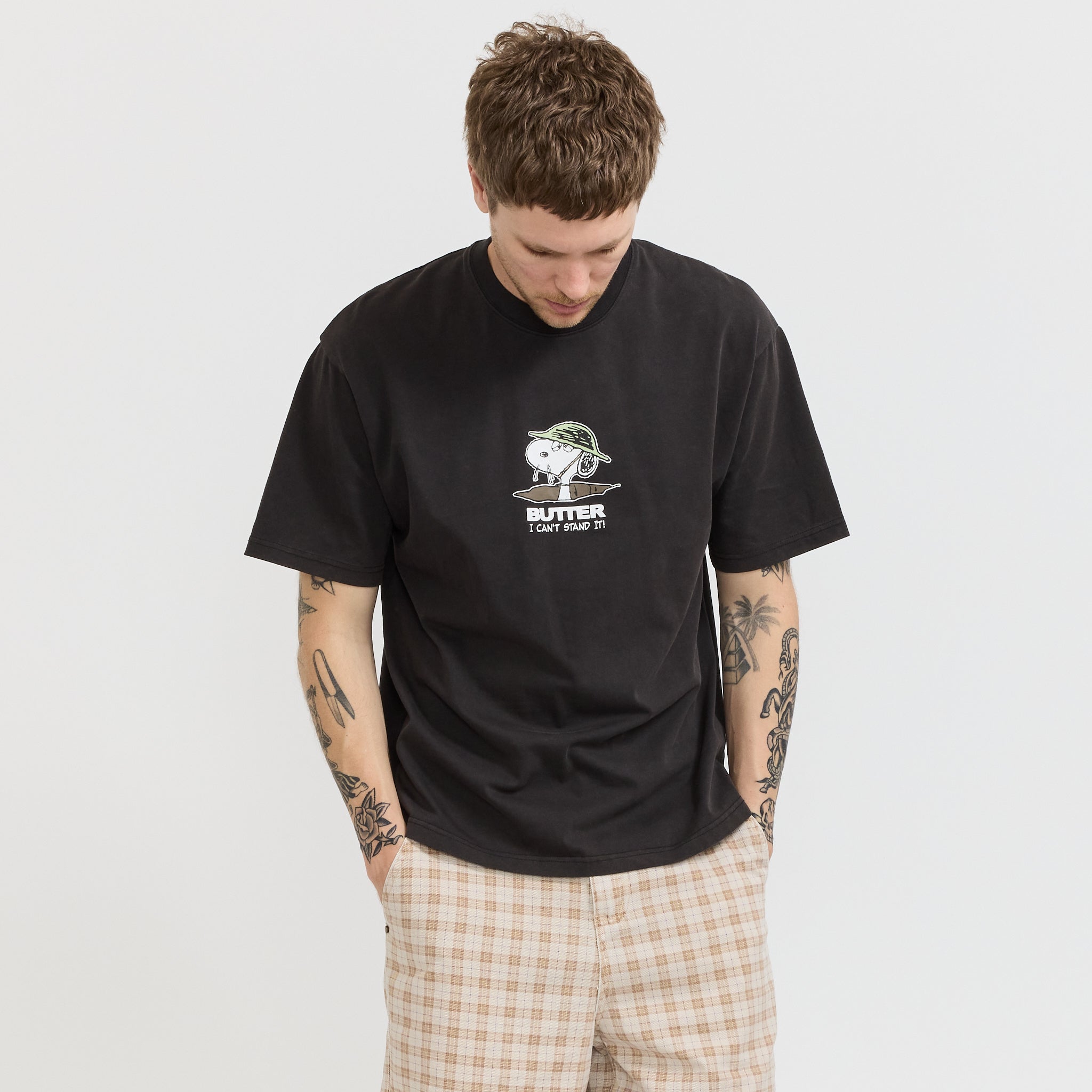 Butter Goods | Can't Stand It Tee Washed Black | Maplestore