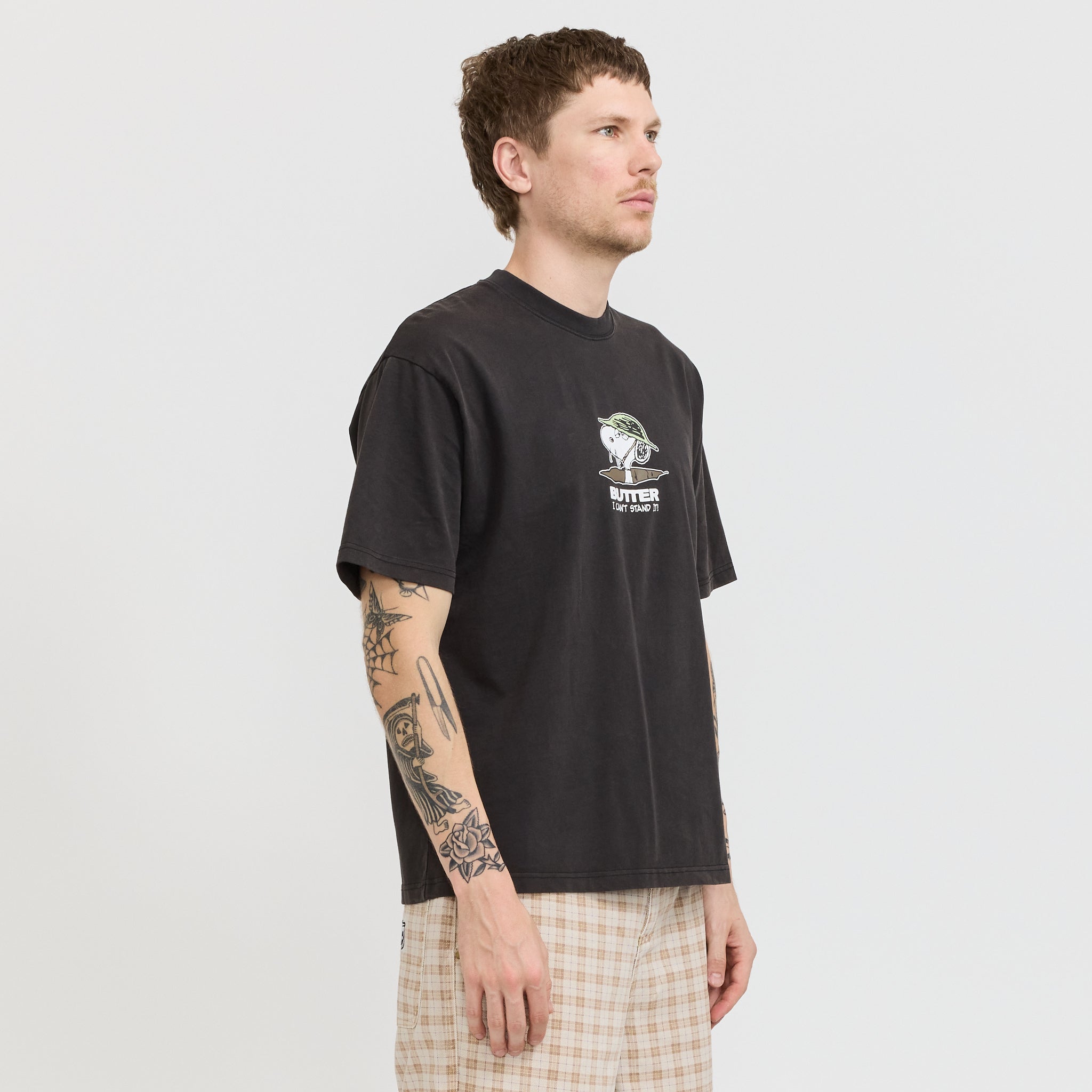 Butter Goods | Can't Stand It Tee Washed Black | Maplestore