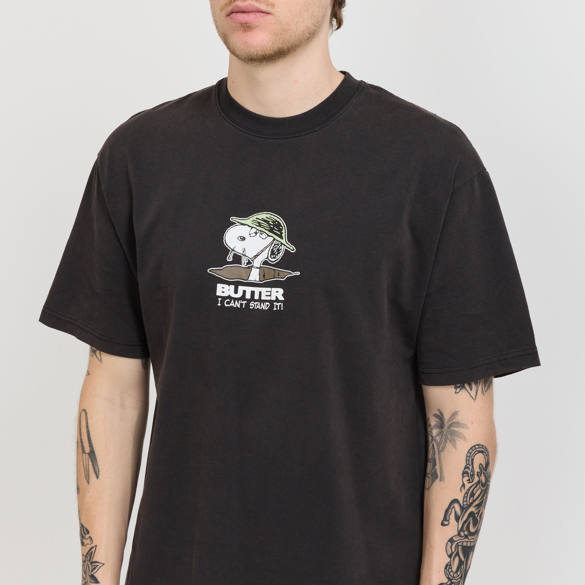 Butter Goods | Can't Stand It Tee Washed Black | Maplestore