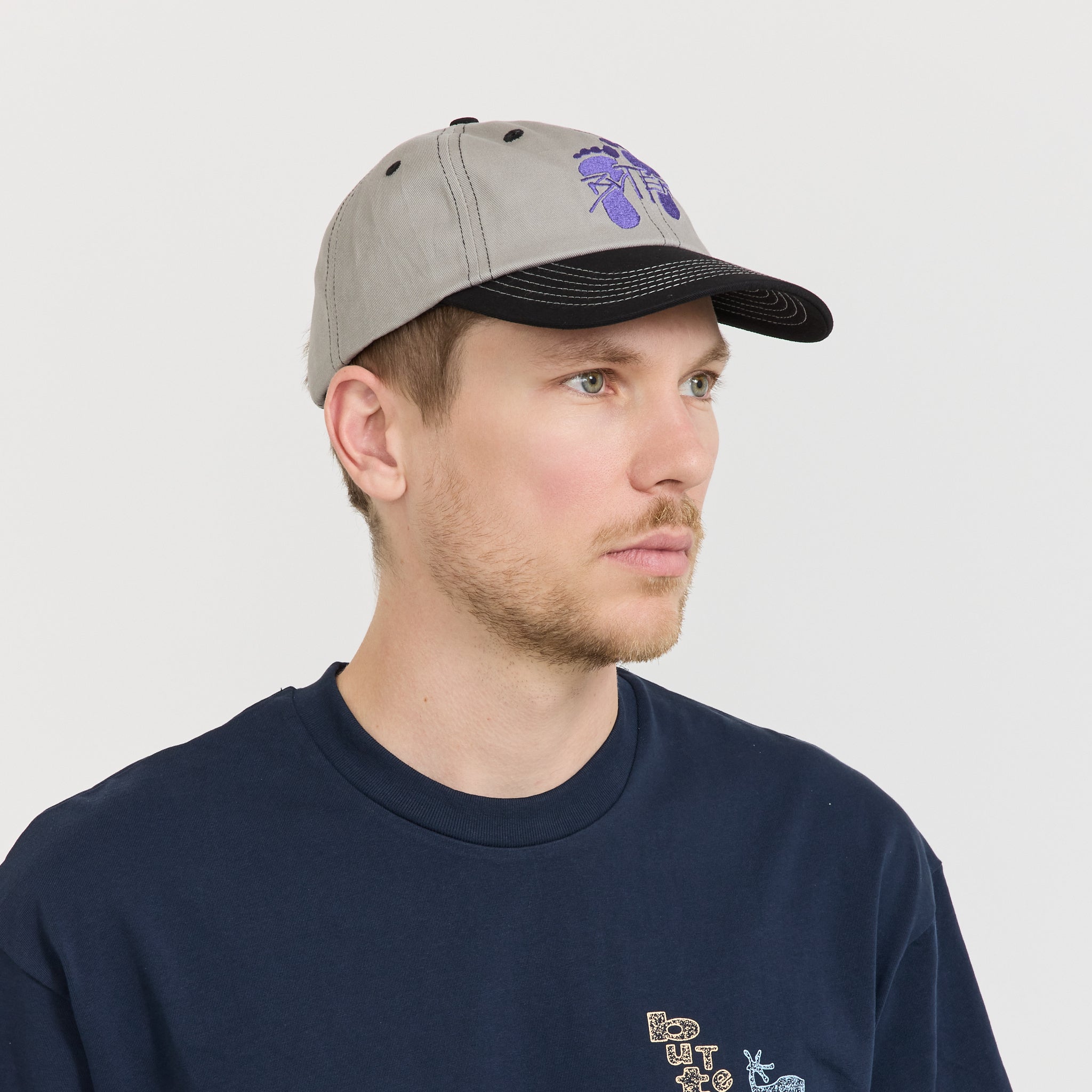 Footprints 6 Panel Cap Cool Grey