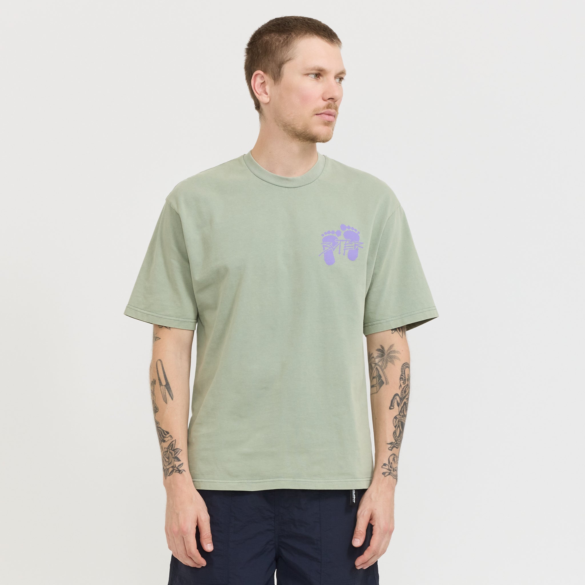 Footprints Tee Dull Mint