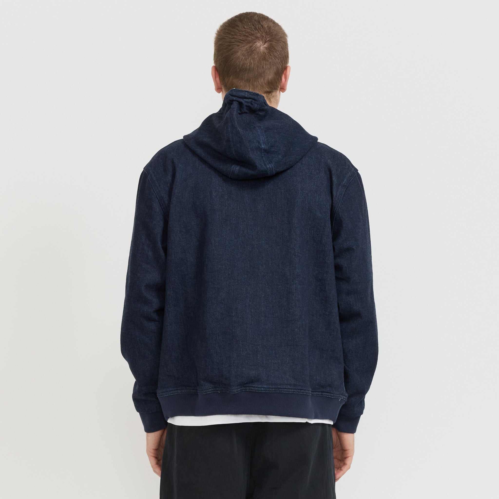 Hooded Work Jacket Rinsed Indigo