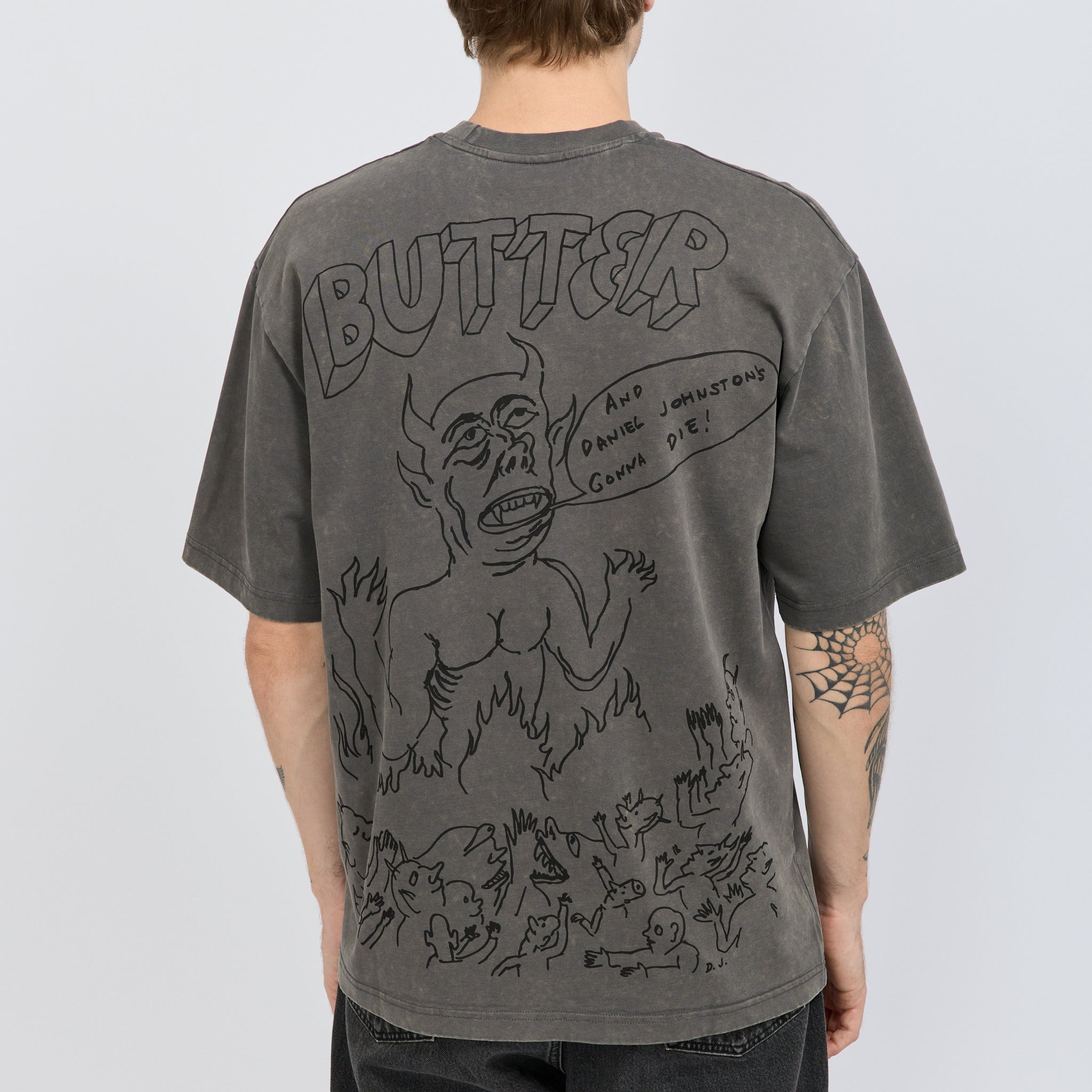 Butter Goods | Satan Tee Black Acid Wash | Maplestore