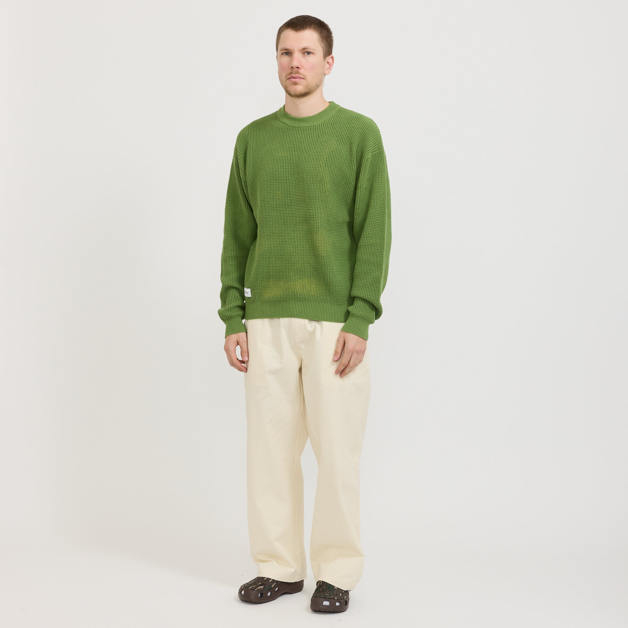 Newcomer Reversible Knit Sweater Grass