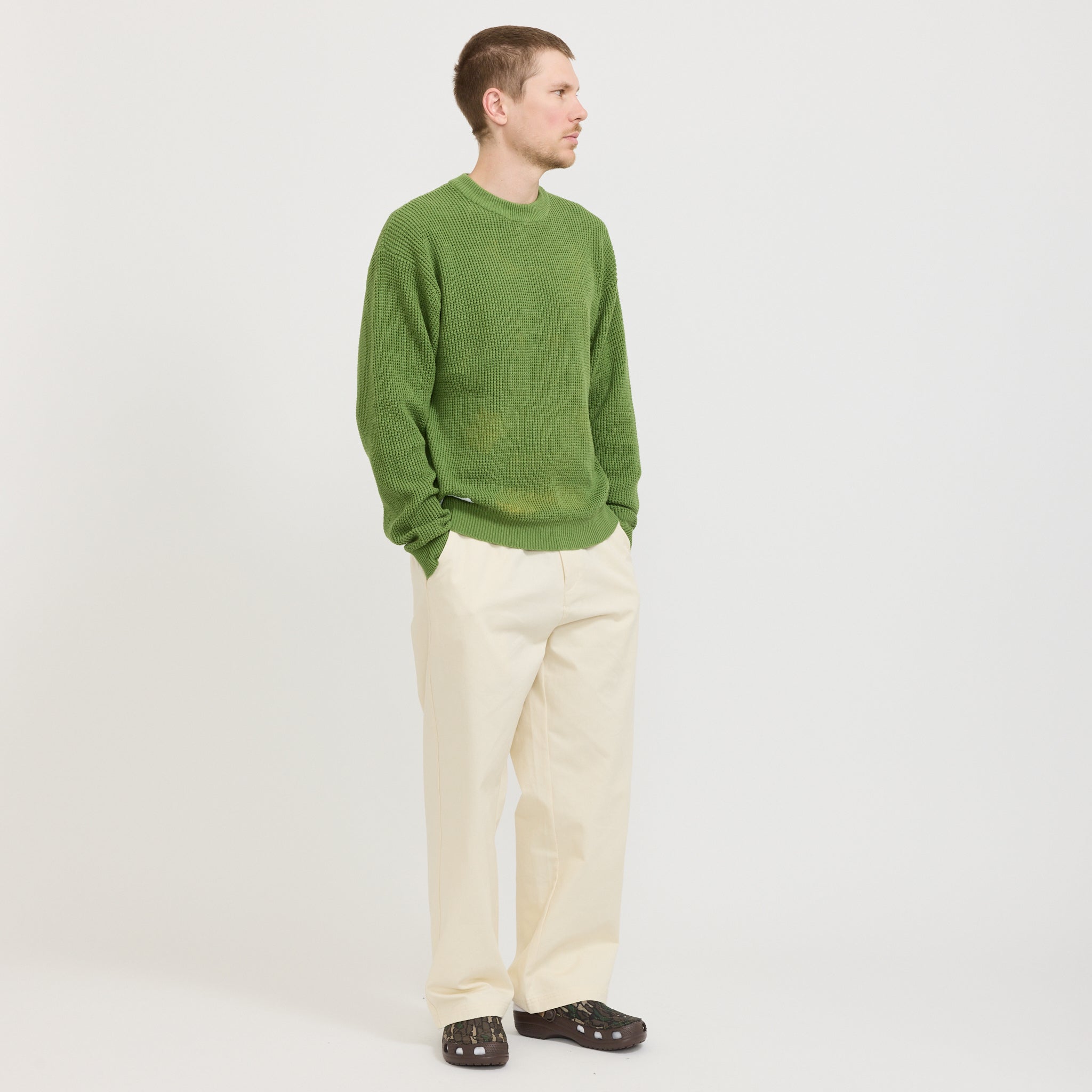 Newcomer Reversible Knit Sweater Grass