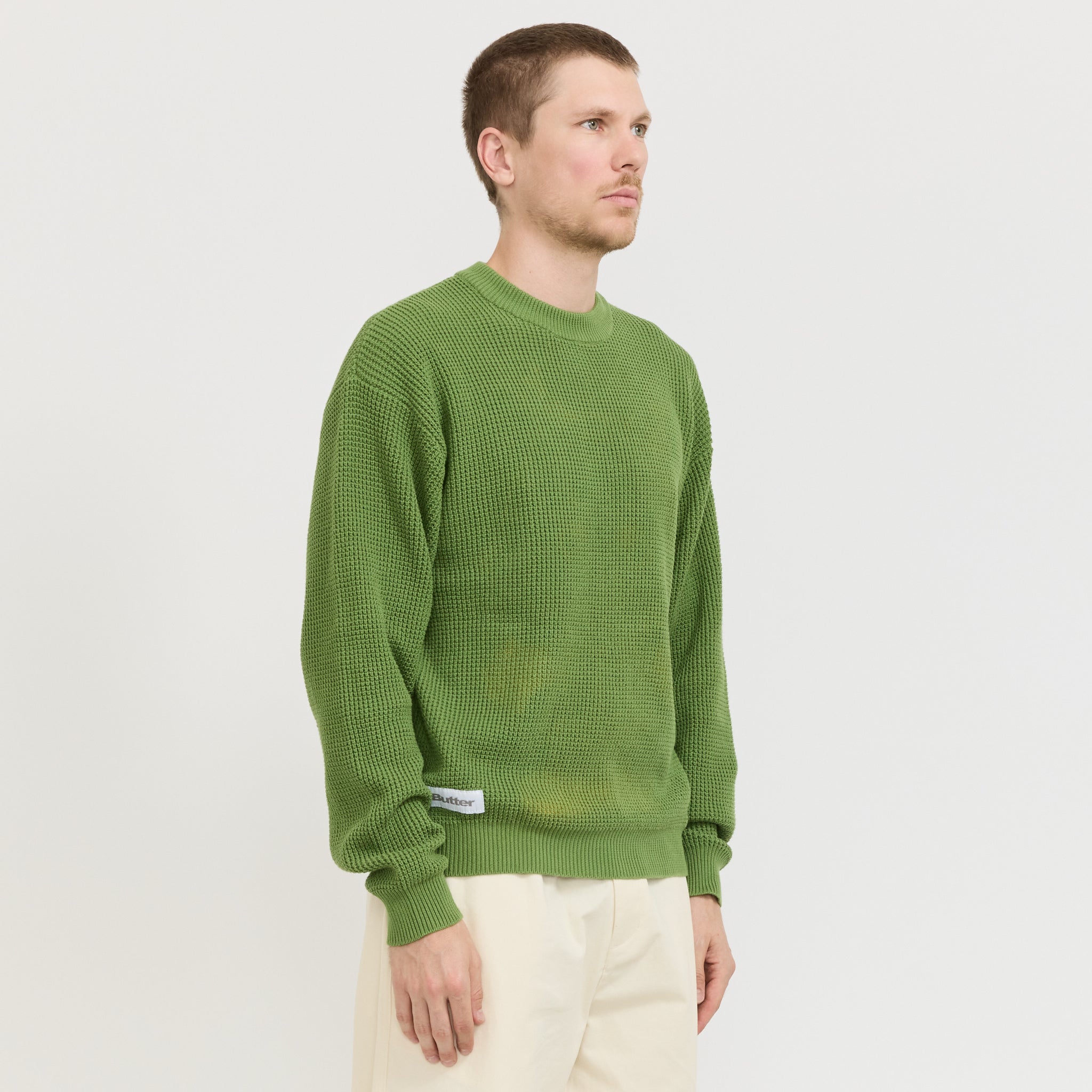 Newcomer Reversible Knit Sweater Grass