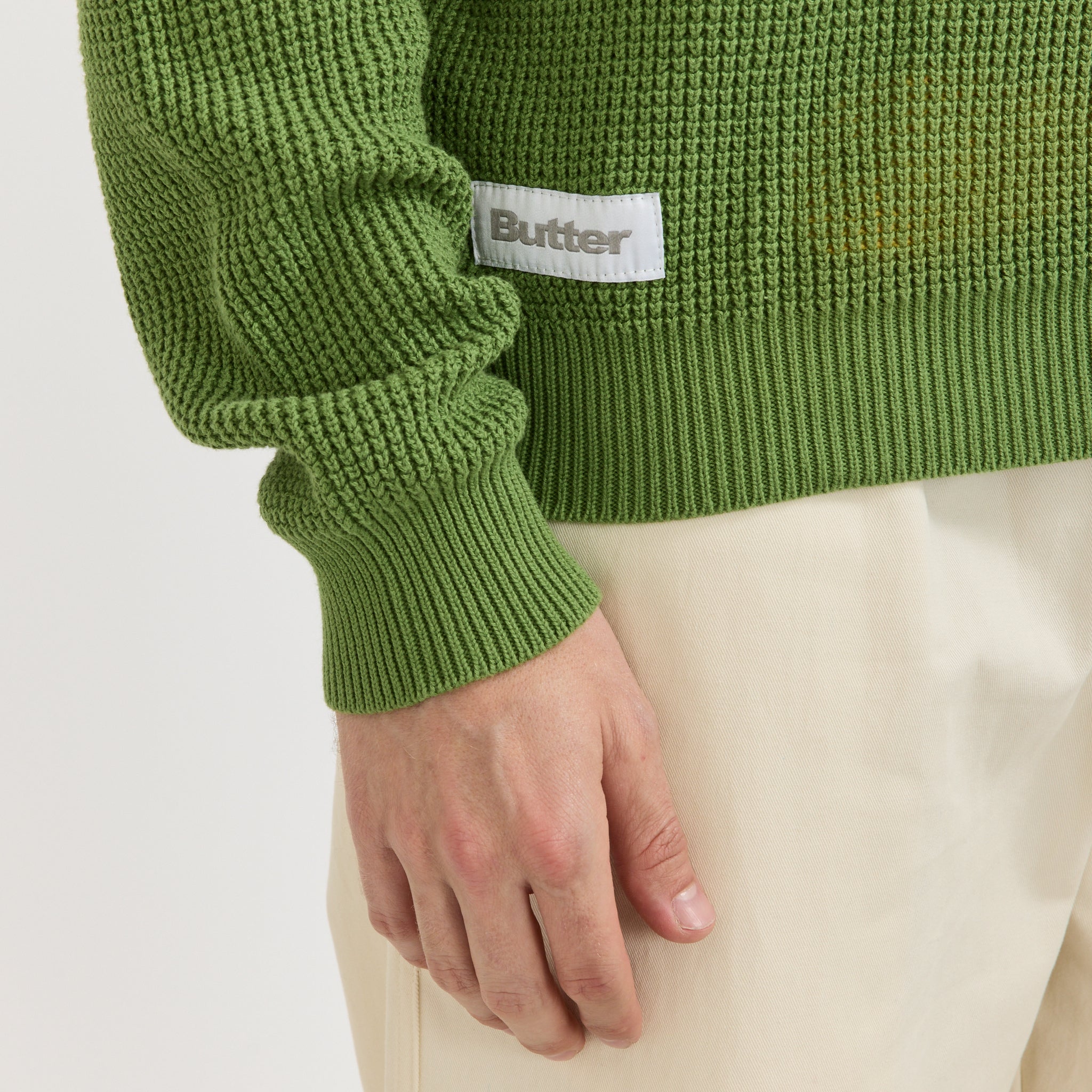 Newcomer Reversible Knit Sweater Grass