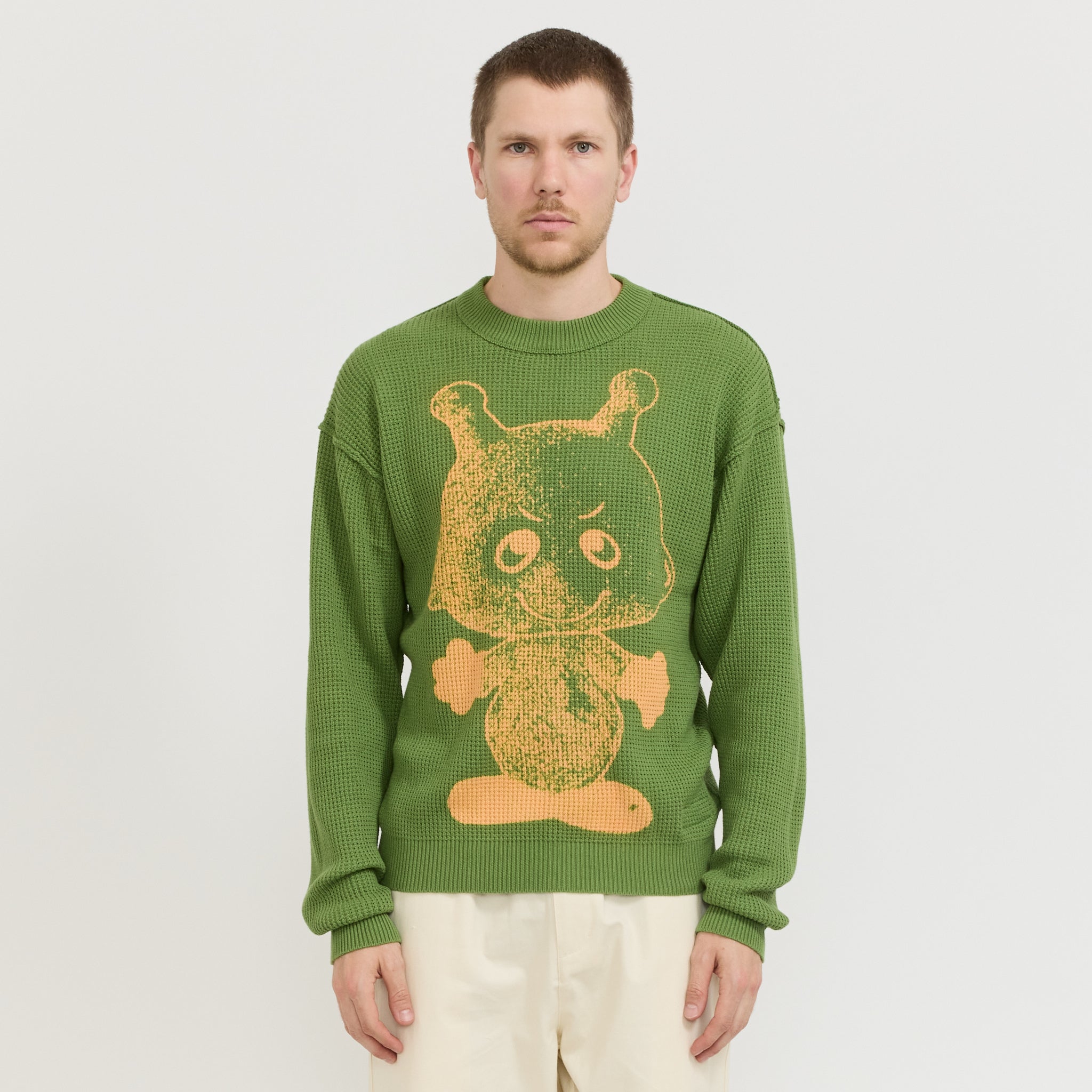 Newcomer Reversible Knit Sweater Grass