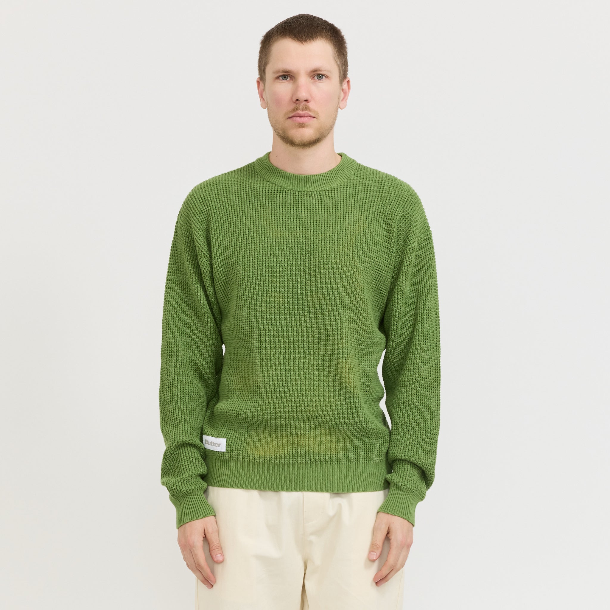 Newcomer Reversible Knit Sweater Grass