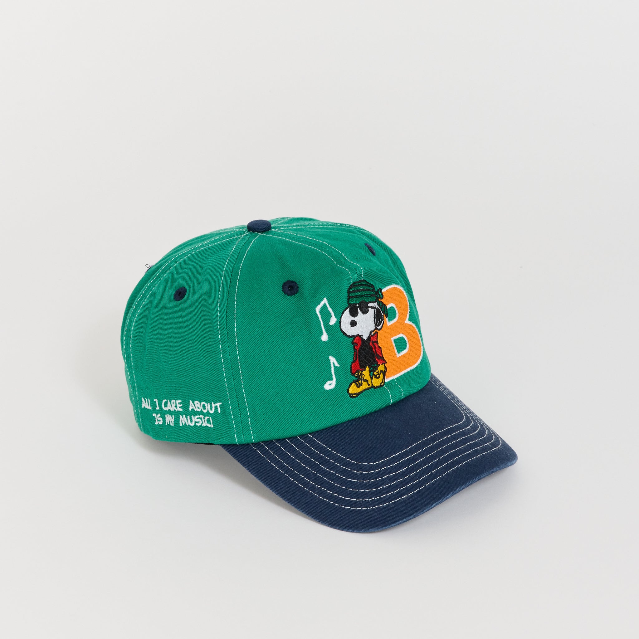 Music Snapback Cap Washed Kelly Green/Navy