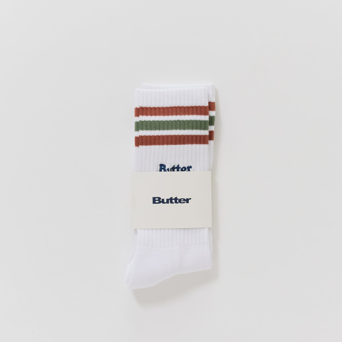 Butter Goods | Stripe Socks White | Maplestore