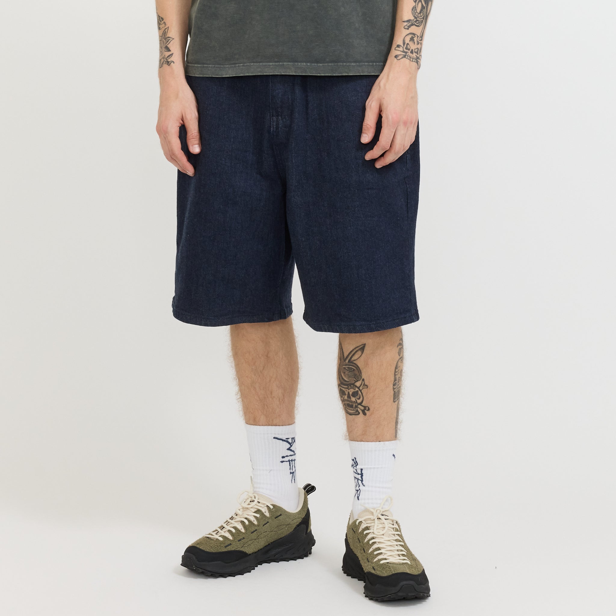 Trim Denim Shorts Rinsed Indigo