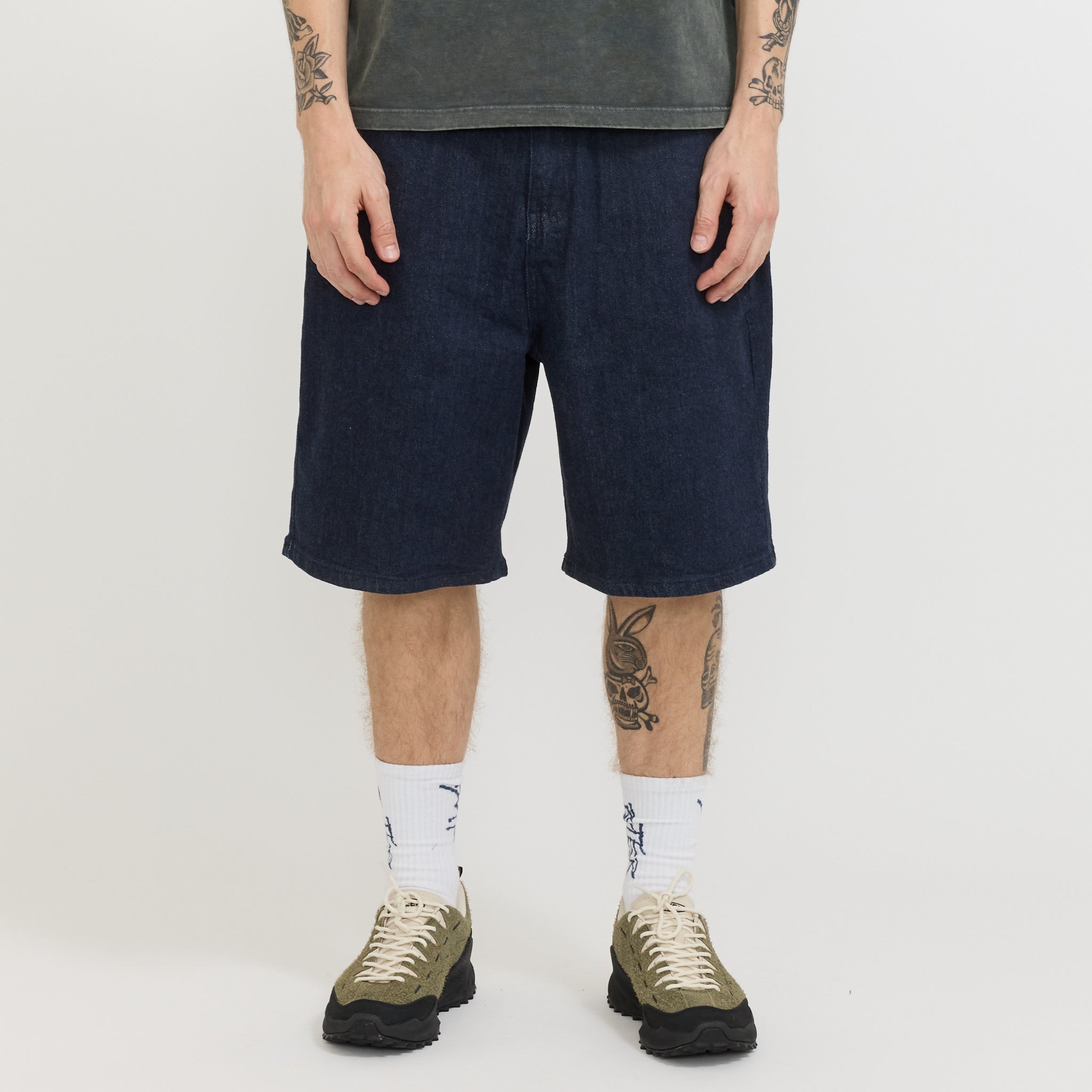 Trim Denim Shorts Rinsed Indigo