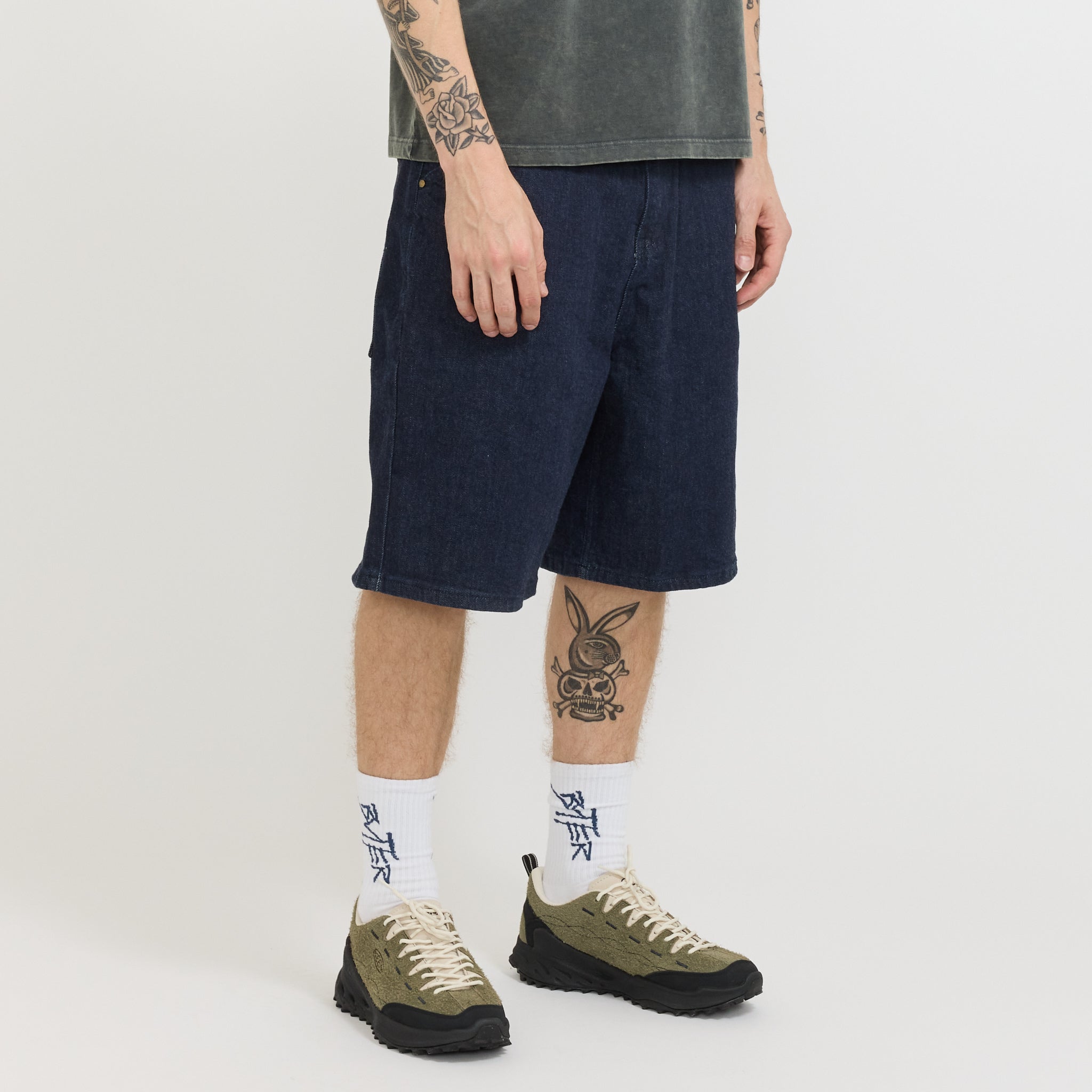 Trim Denim Shorts Rinsed Indigo