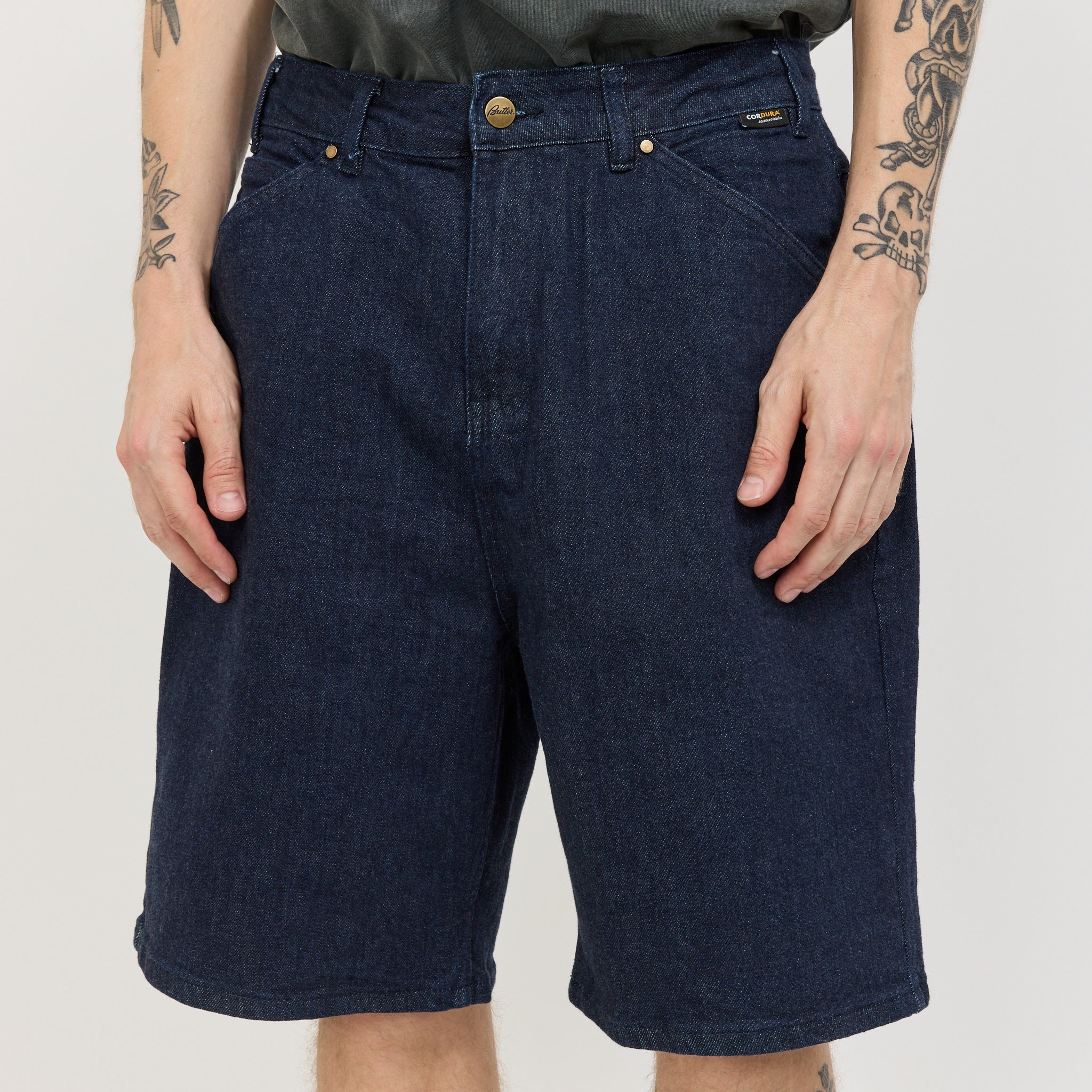Trim Denim Shorts Rinsed Indigo