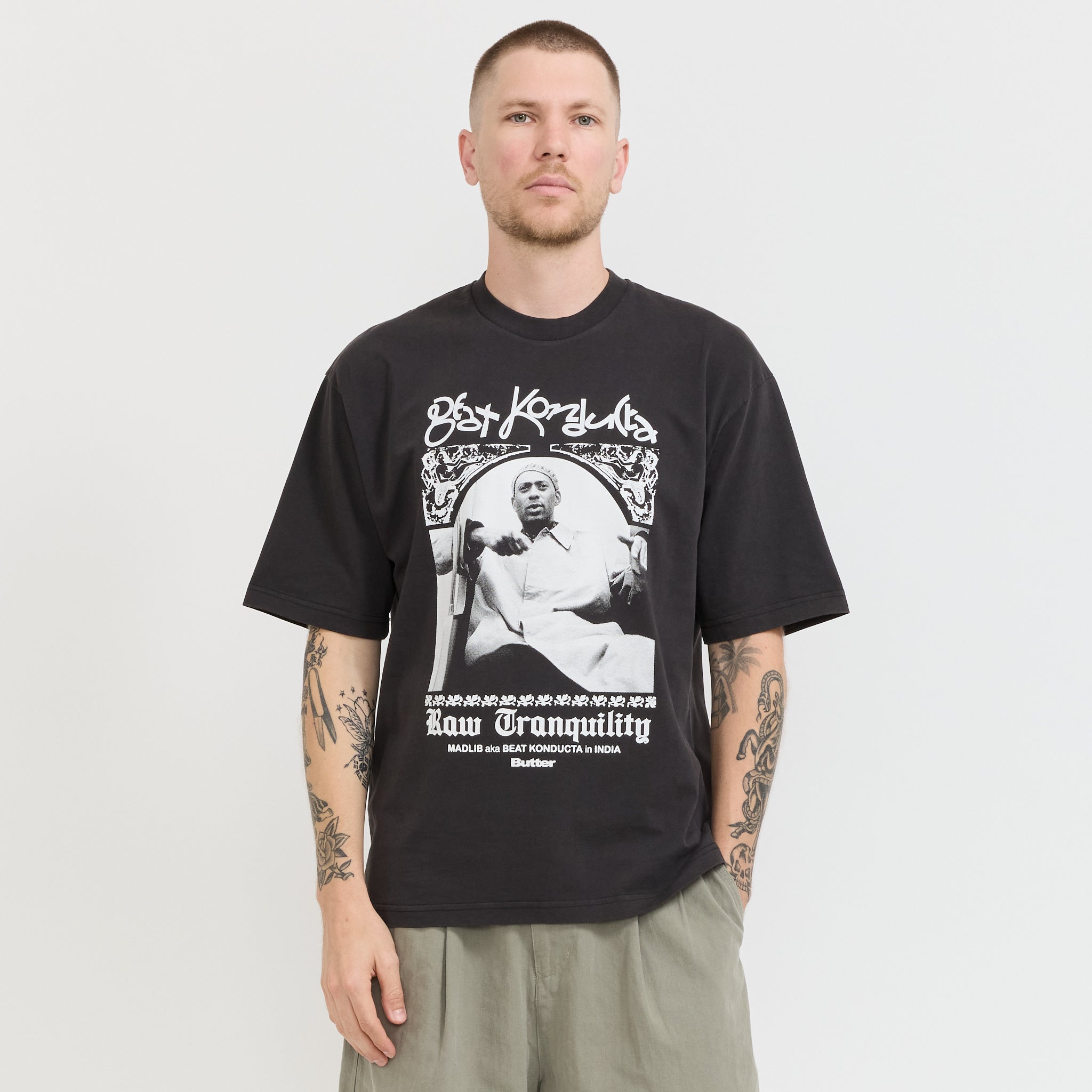 India Tee Washed Black | Butter Goods Mens T-Shirts | Maplestore