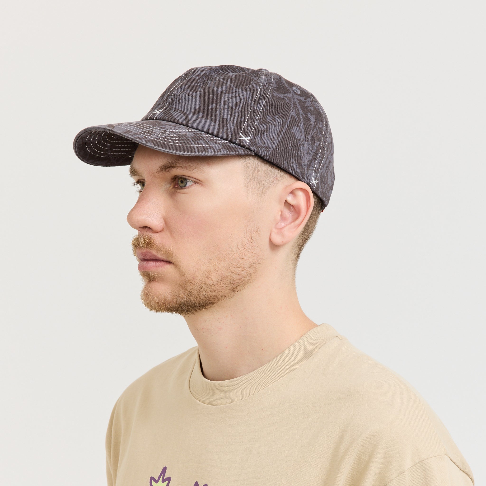 Woods Camo 6 Panel Cap Black