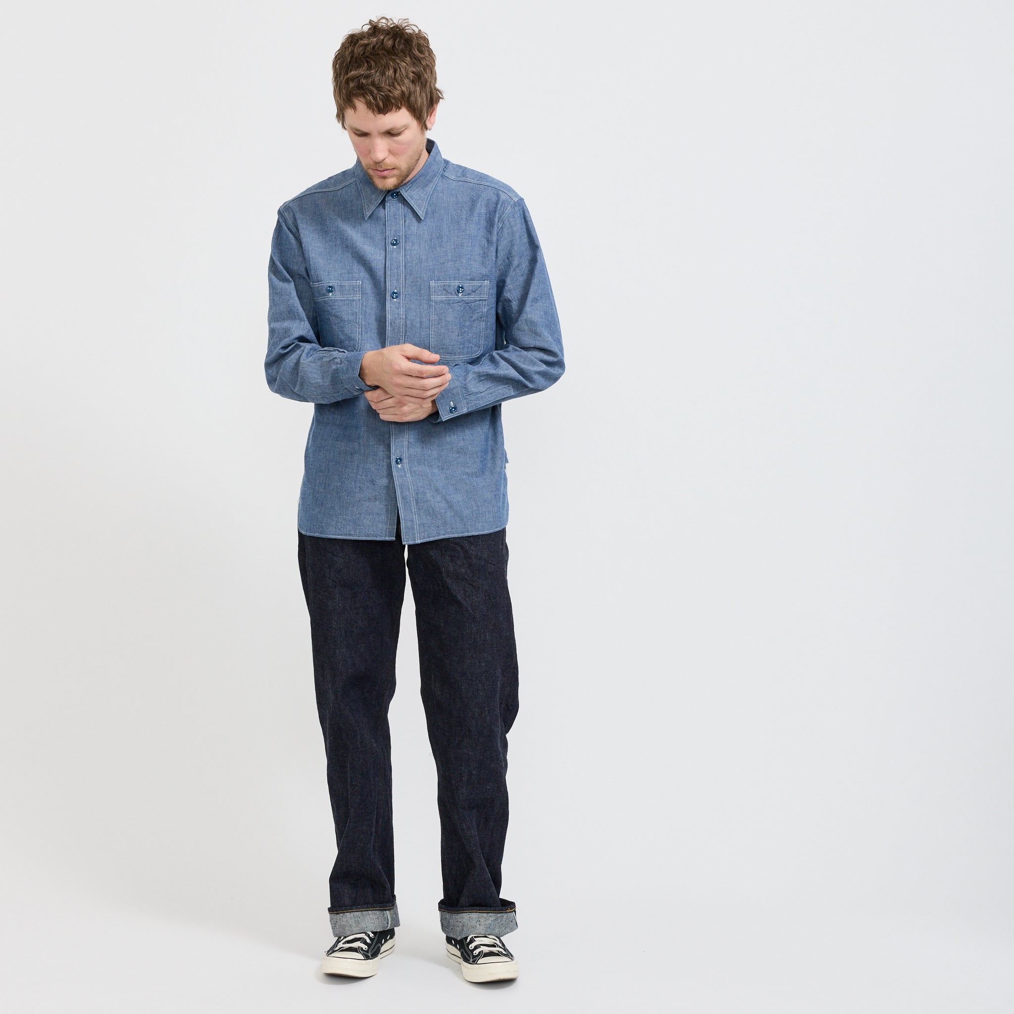 Buzz Ricksons Blue Chambray Work Shirt