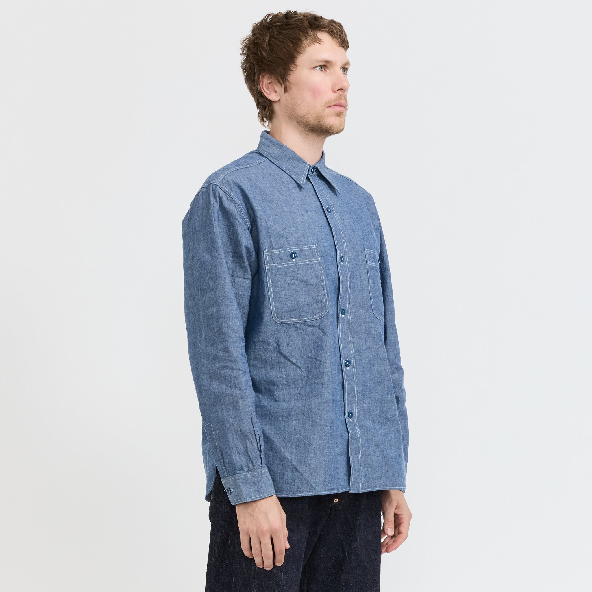 Buzz Ricksons Blue Chambray Work Shirt