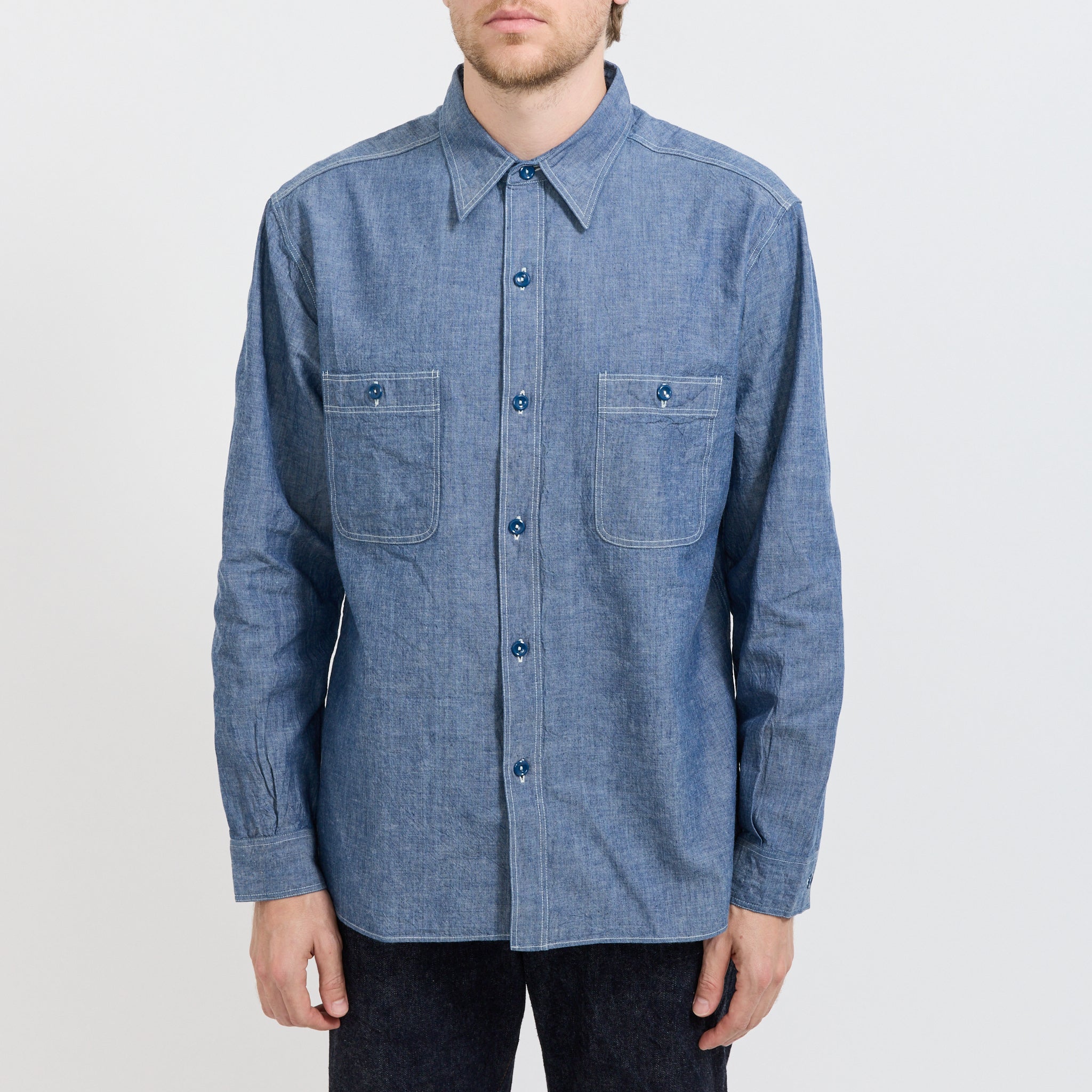 Buzz Ricksons Blue Chambray Work Shirt