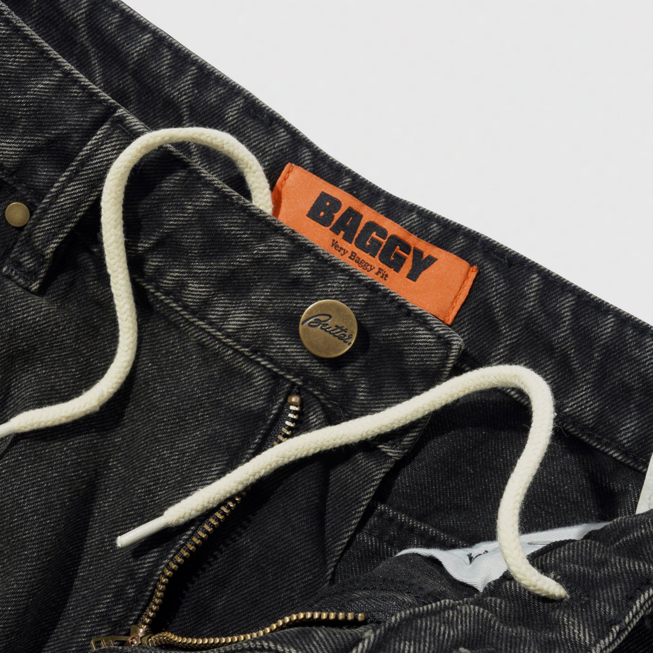 Baggy Denim Jeans Faded Black