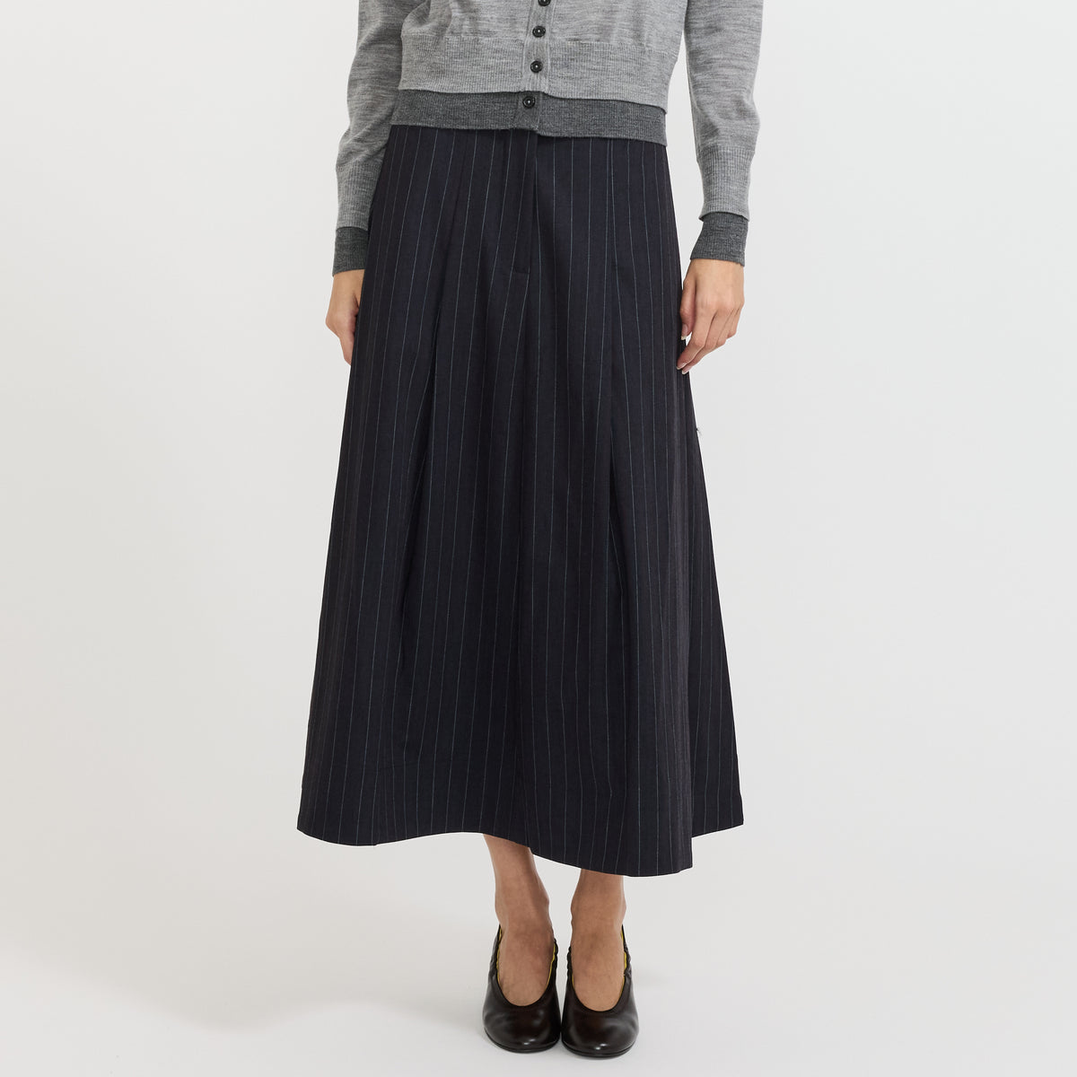 Sabrinna Skirt Navy Subtle Stripe