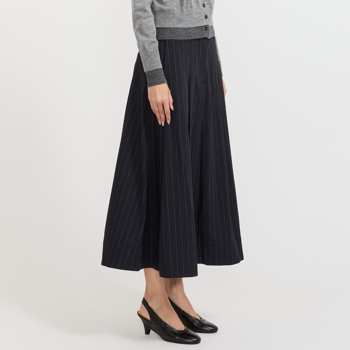 Sabrinna Skirt Navy Subtle Stripe