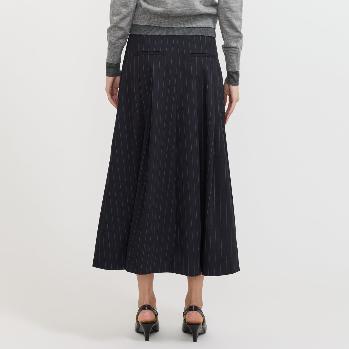 Sabrinna Skirt Navy Subtle Stripe