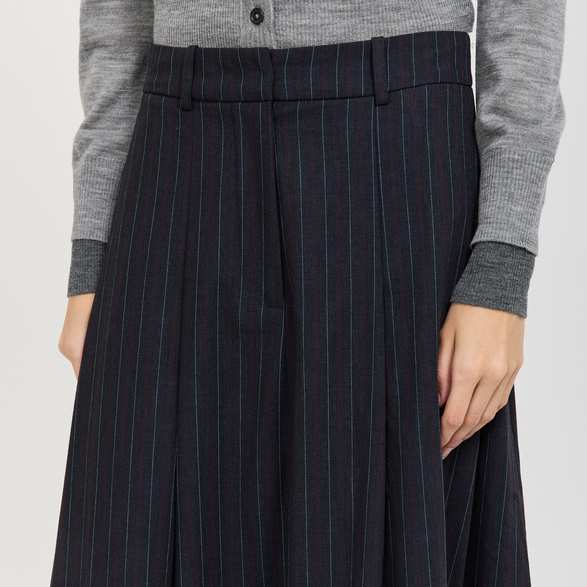 Sabrinna Skirt Navy Subtle Stripe